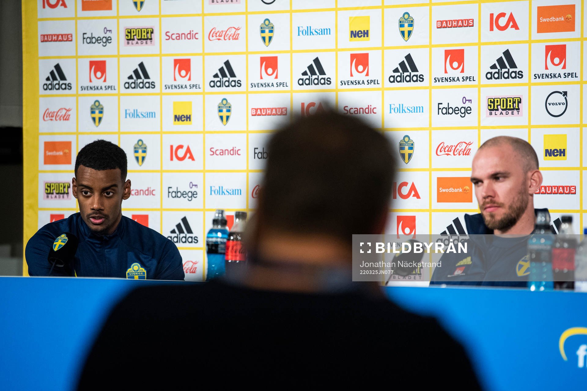 Alexander Isak and Marcus Danielson of Sweden
