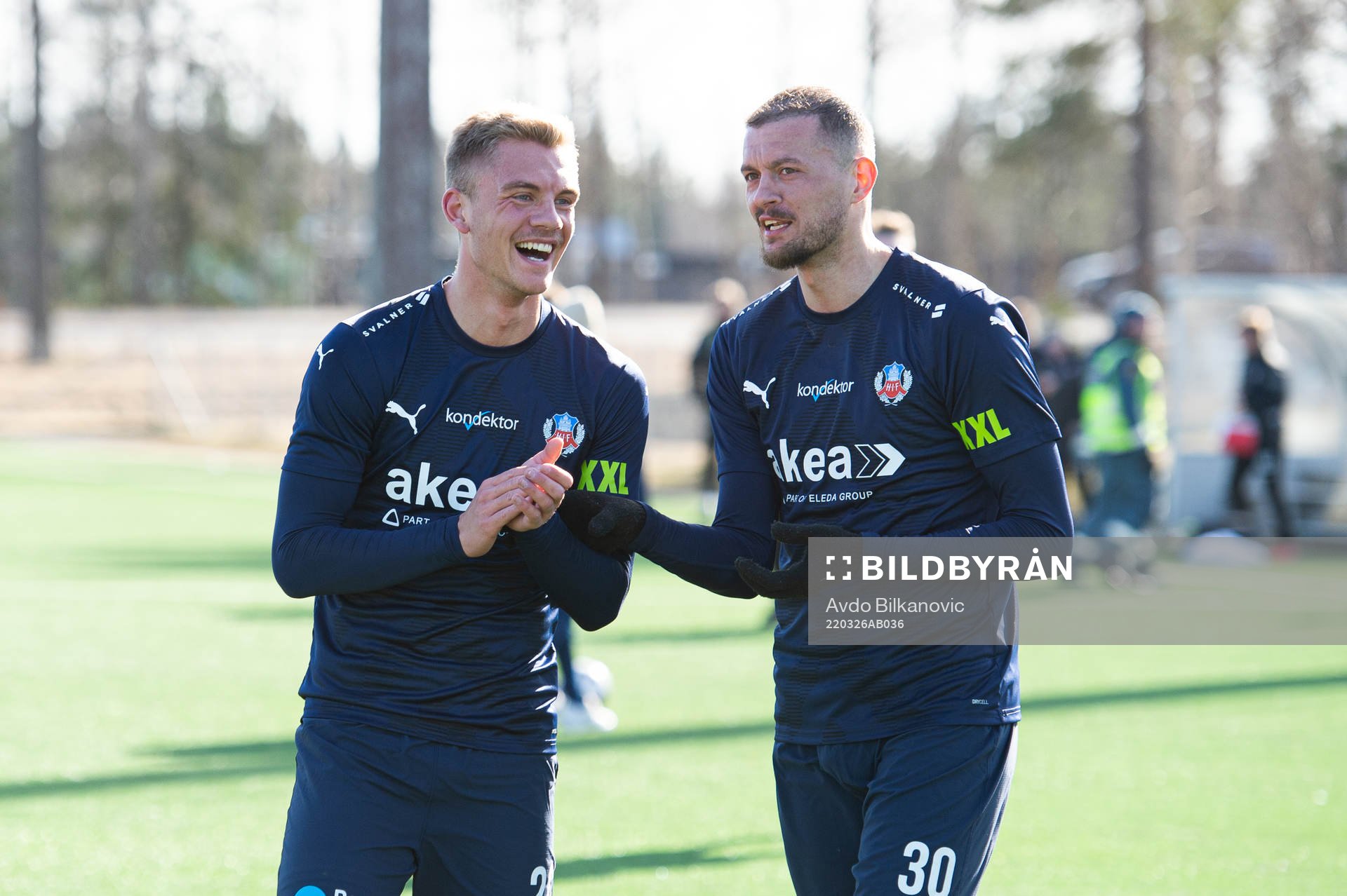Helsingborgs Dennis Olsson och Albert Ejupi