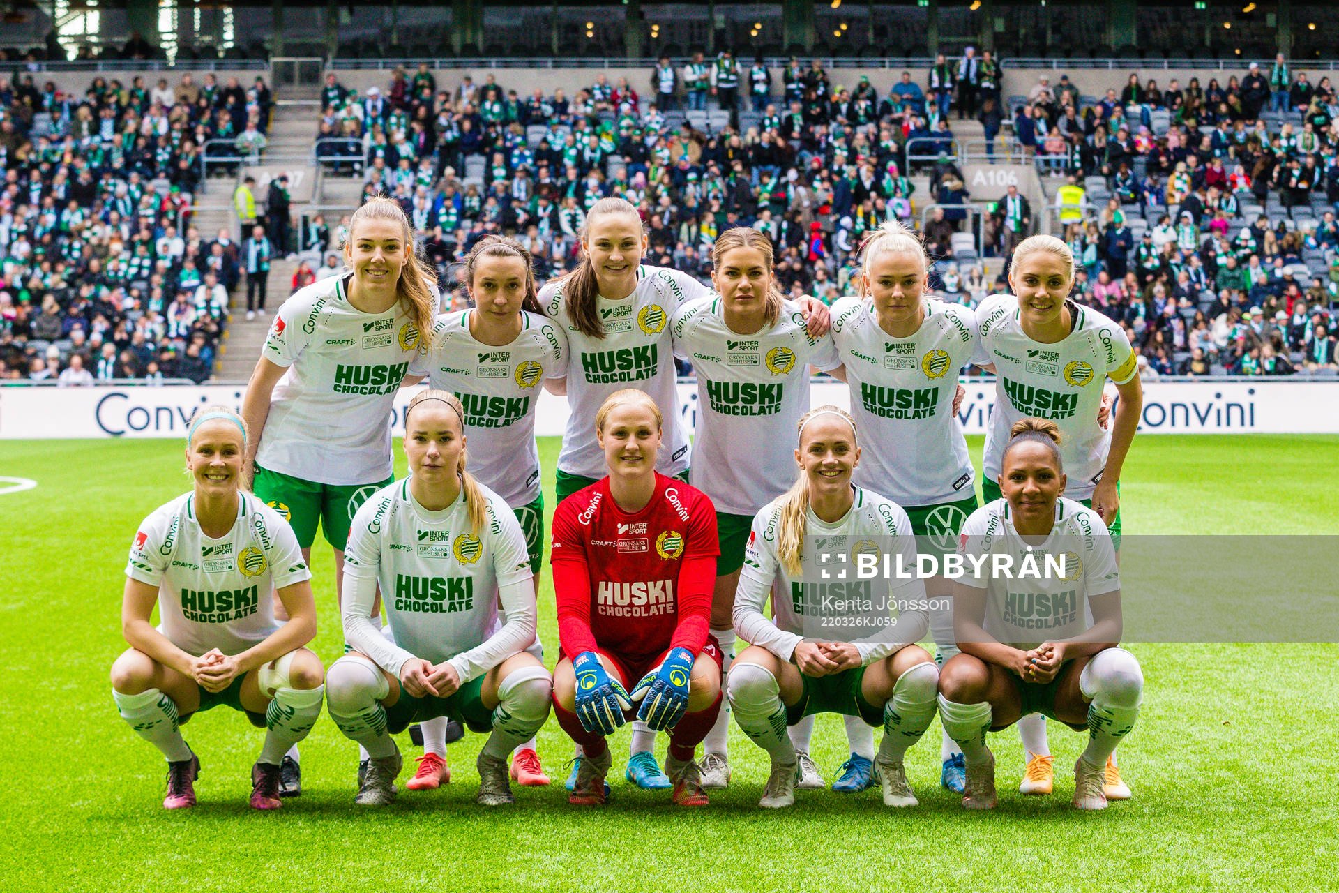 Hammarbys startelva Emma Westin, Fanny Hjelm, Vilde Hasund,