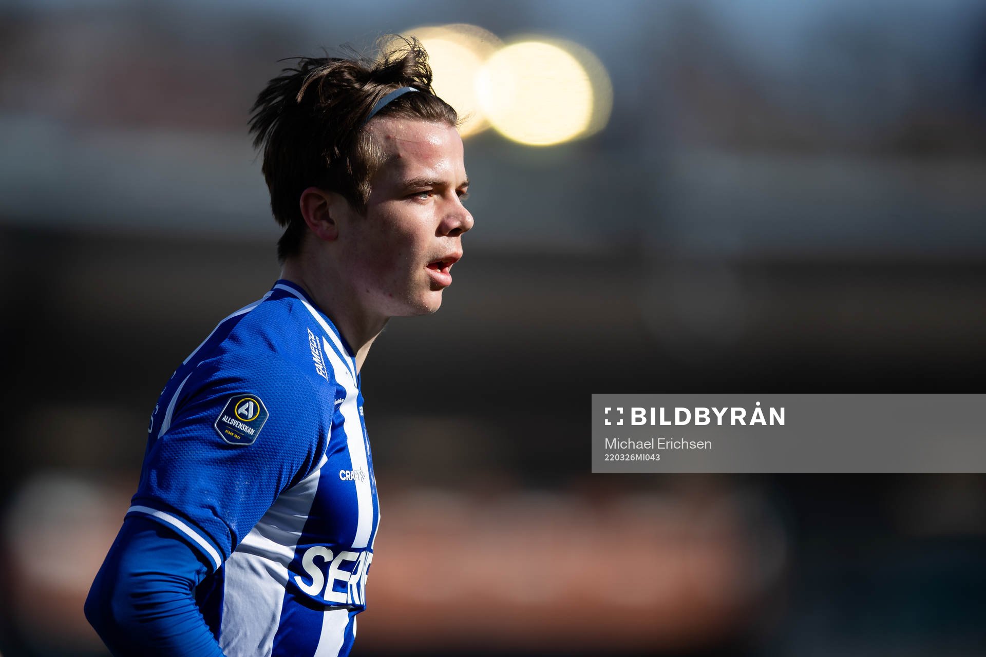 IFK Göteborgs Anton Pärleholt under träningsmatchen i fotboll mellan IFK Göteborg och Fredrikstad den 26 mars 2022 i Göteborg.