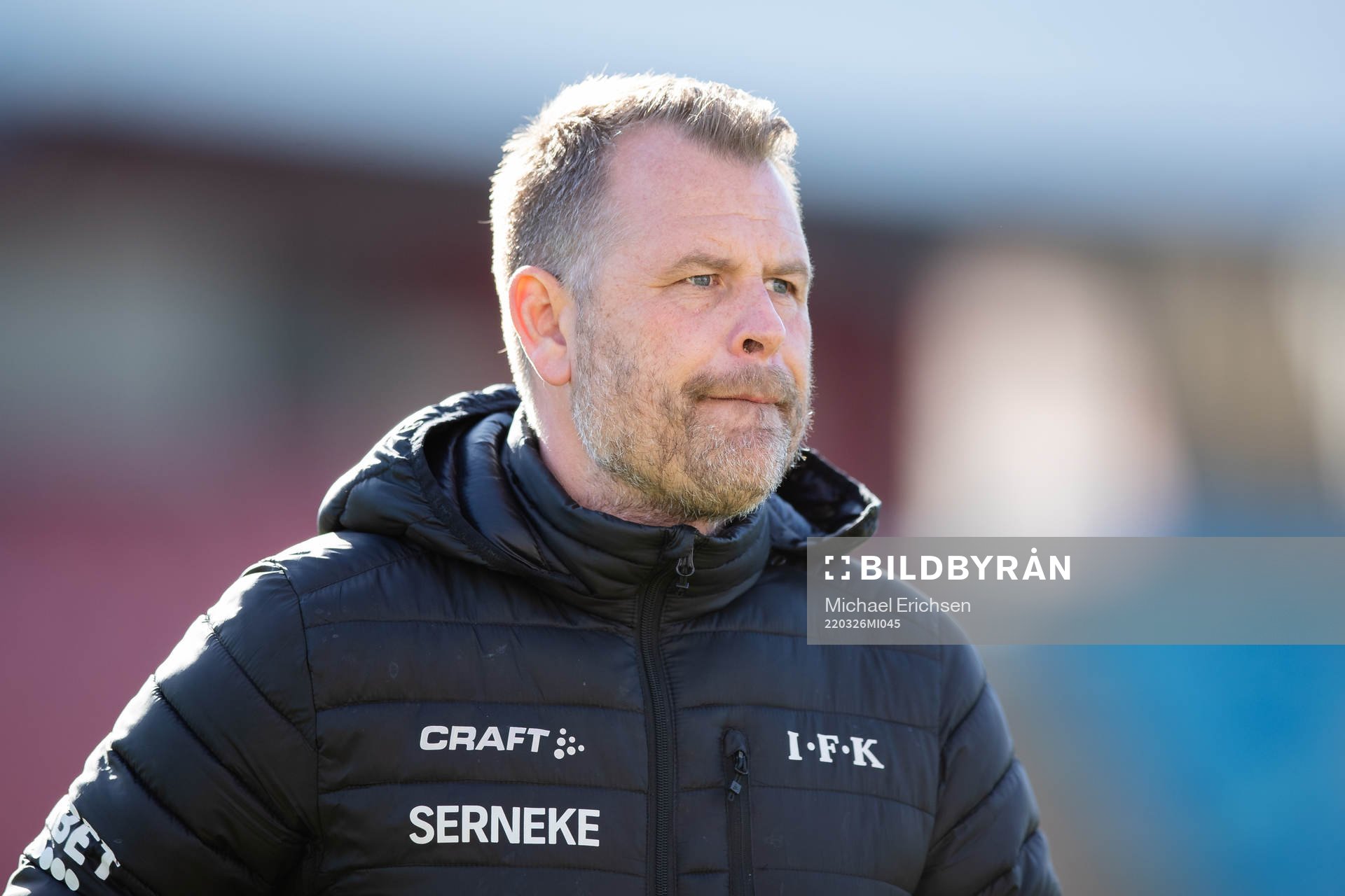 IFK Göteborgs tränare Mikael Stahre efter träningsmatchen i fotboll mellan IFK Göteborg och Fredrikstad den 26 mars 2022 i Göteborg.