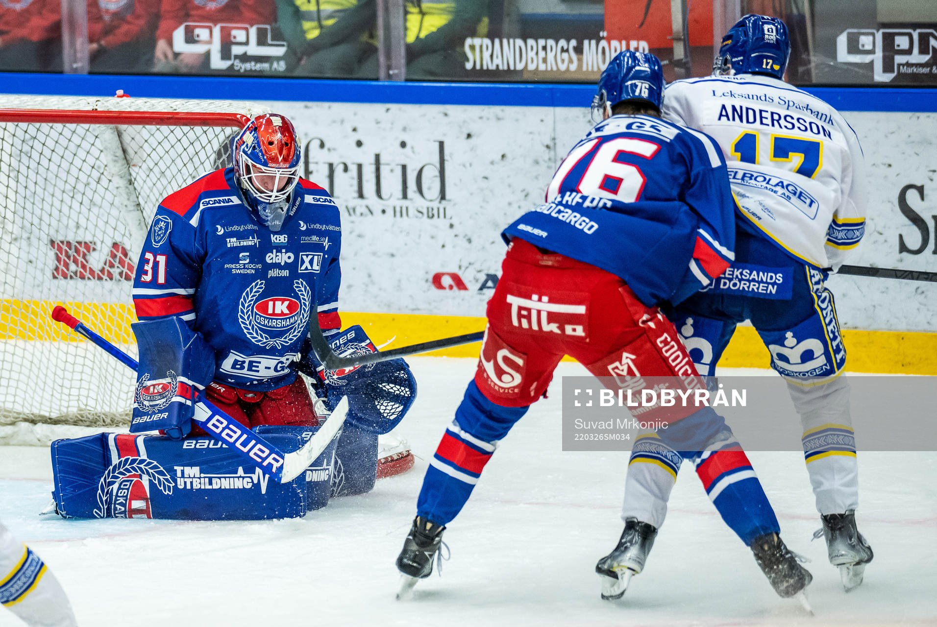 Oskarshamns målvakt Tim Juel och Emil Martinsen Lilleberg