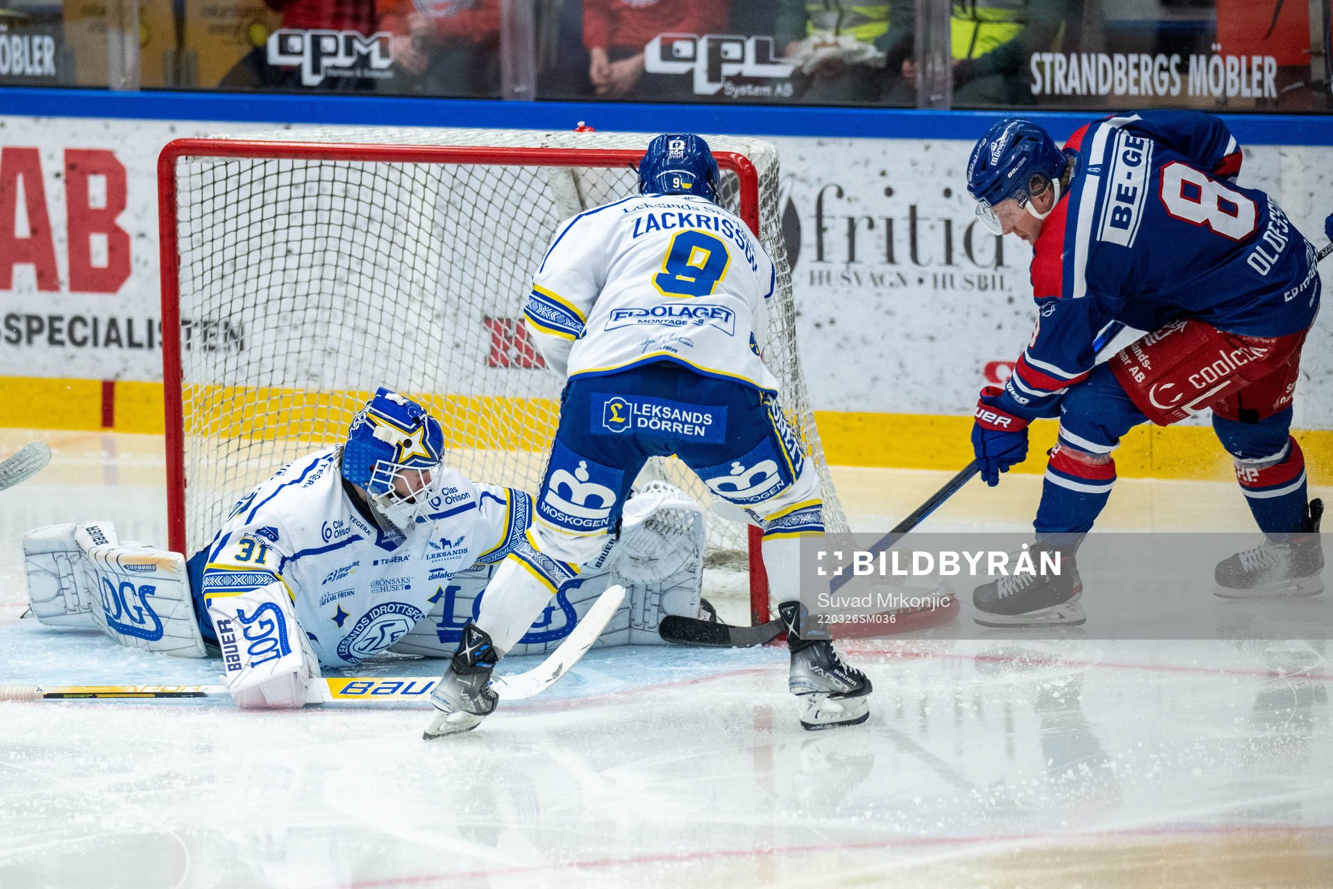 Leksands målvakt Kasimir Kaskisuo och Patrik Zackrisson