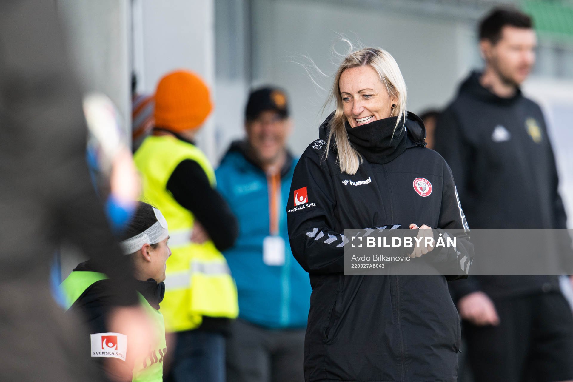 Kristianstads tränare Elisabet Gunnarsdóttir jublar