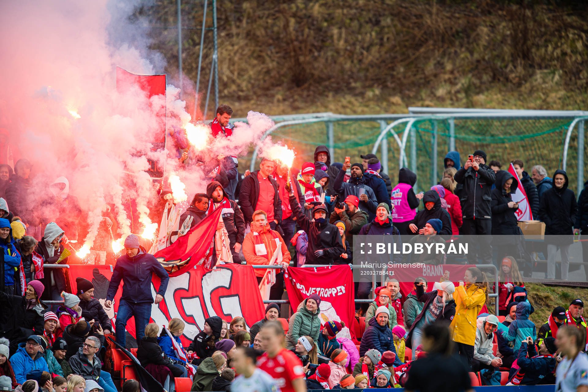 Spectators in the stands