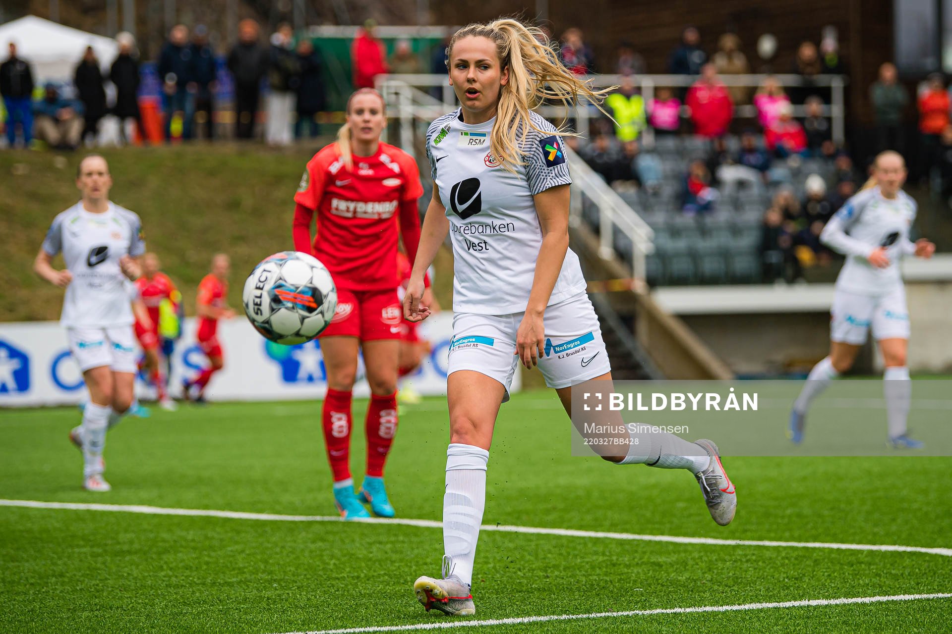 Kristina Herfindal Grøndal of Arna-Bjørnar during the Toppserien football match between Brann and Arna-Bjørnar on March 27, 2022 in Bergen.