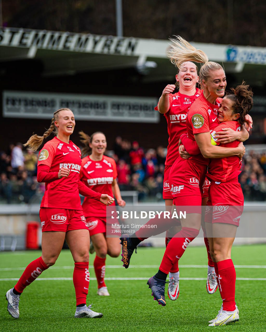 Svava Ros Gudmundsdottir of Brann celebrates with Tuva