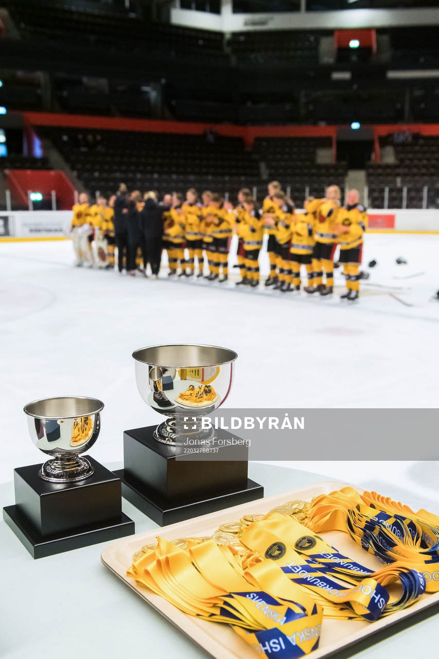 Medaljer och pokaler till finalen i Juniorcupen mellan Modo