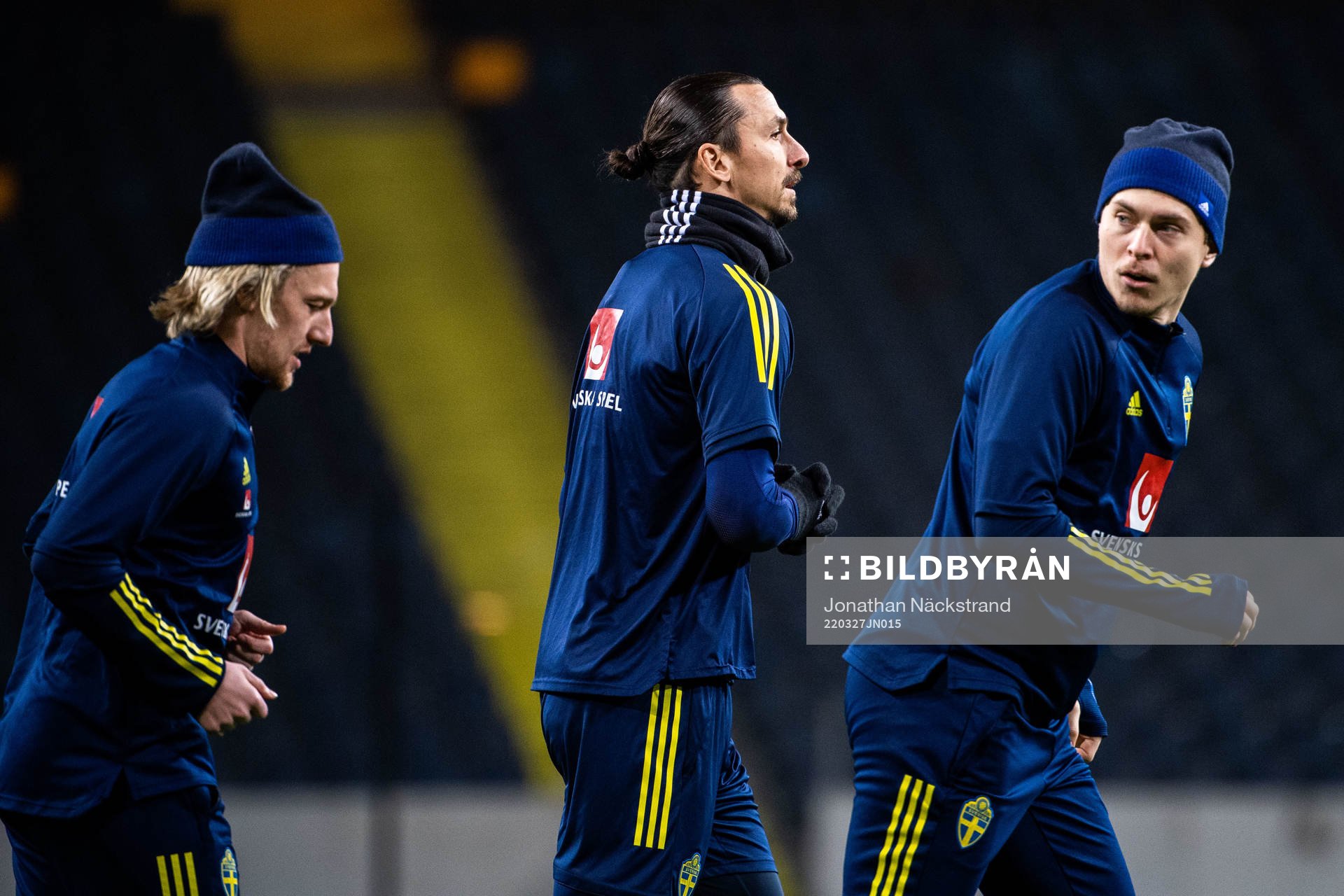 Emil Forsberg, Zlatan Ibrahimovic and Victor Nilsson