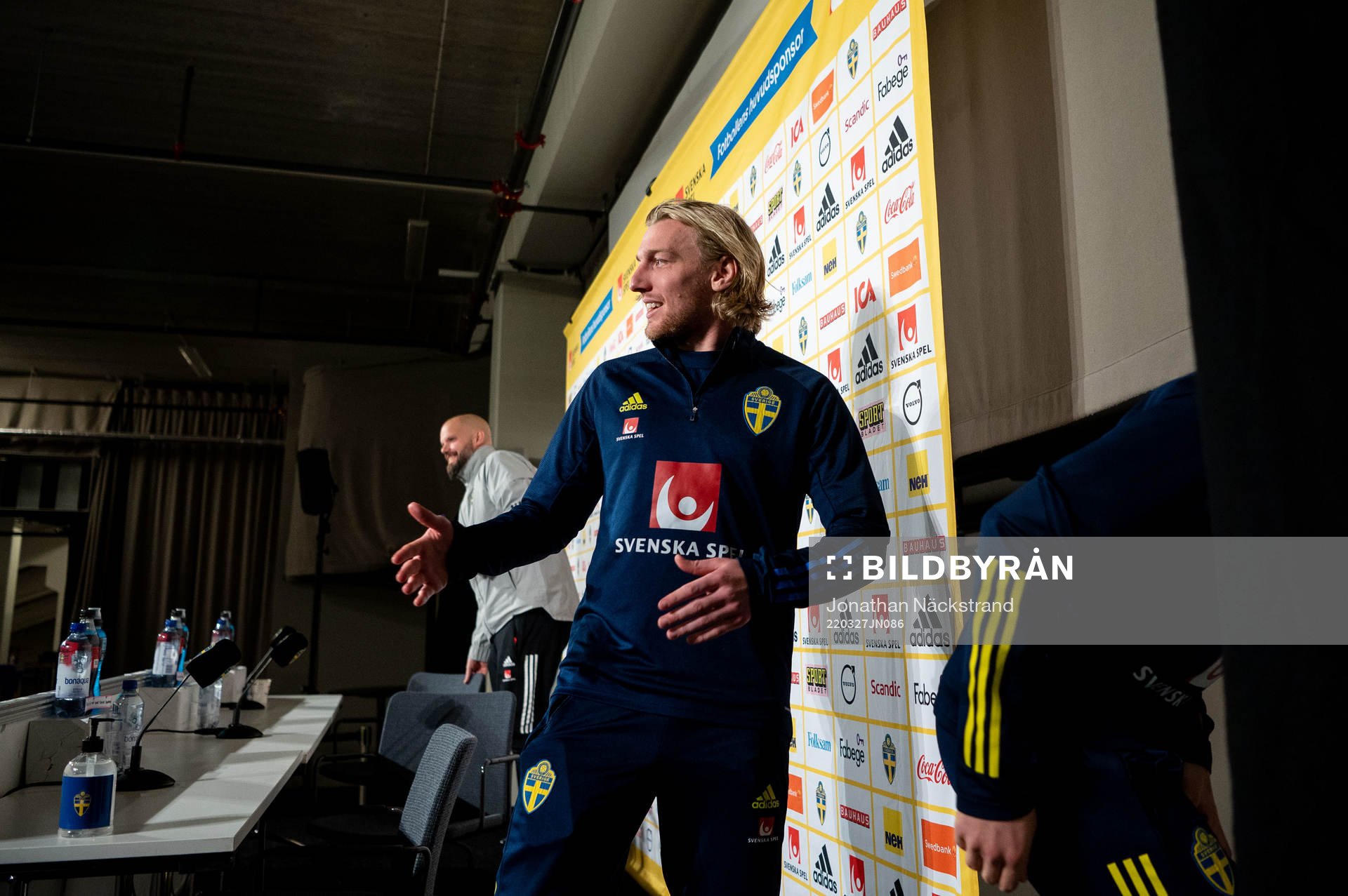 Emil Forsberg during a press conference with the national team of Sweden on March 27, 2022 in Stockholm. 