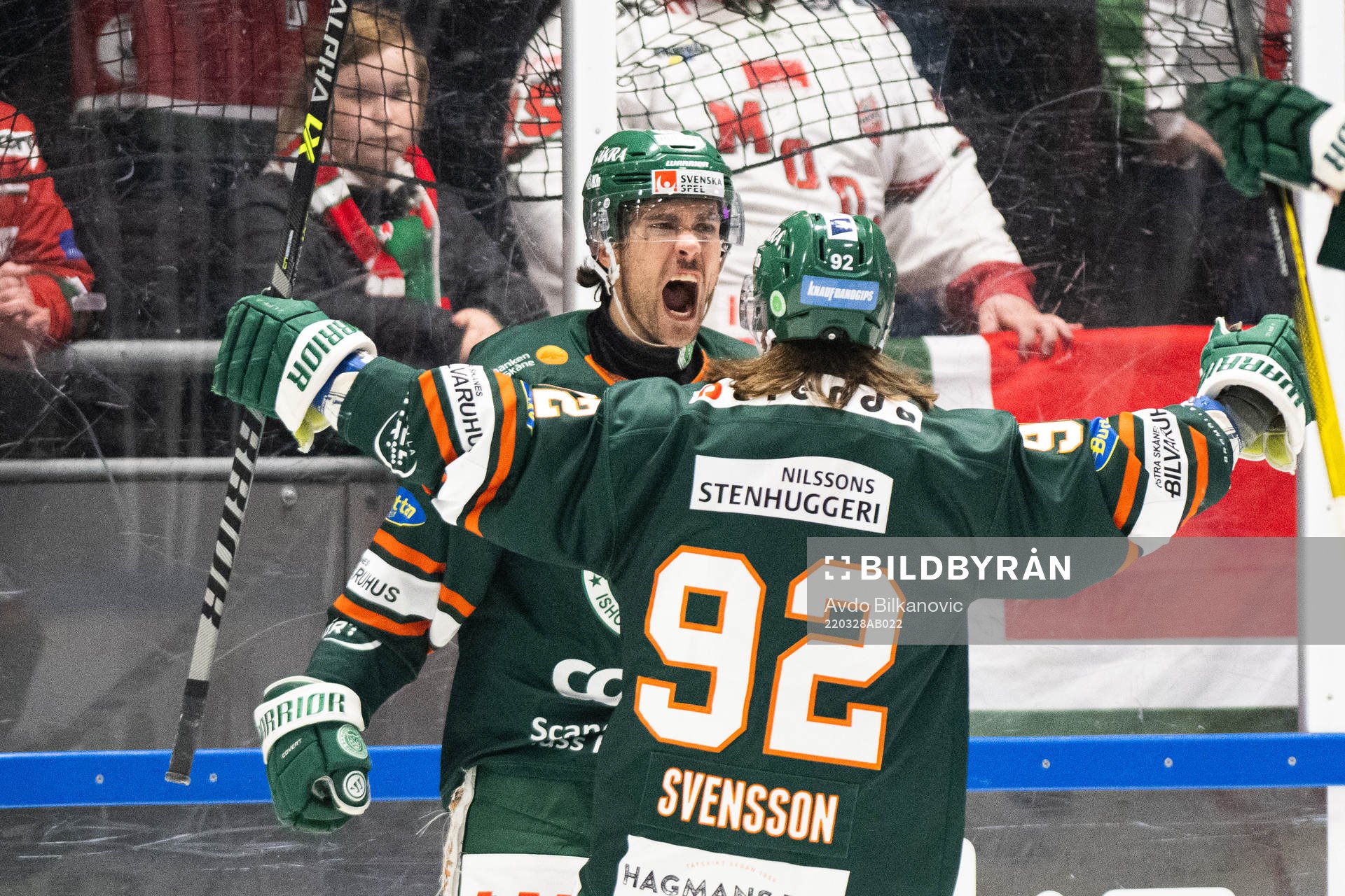 Kristianstads Trevor Cheek jublar