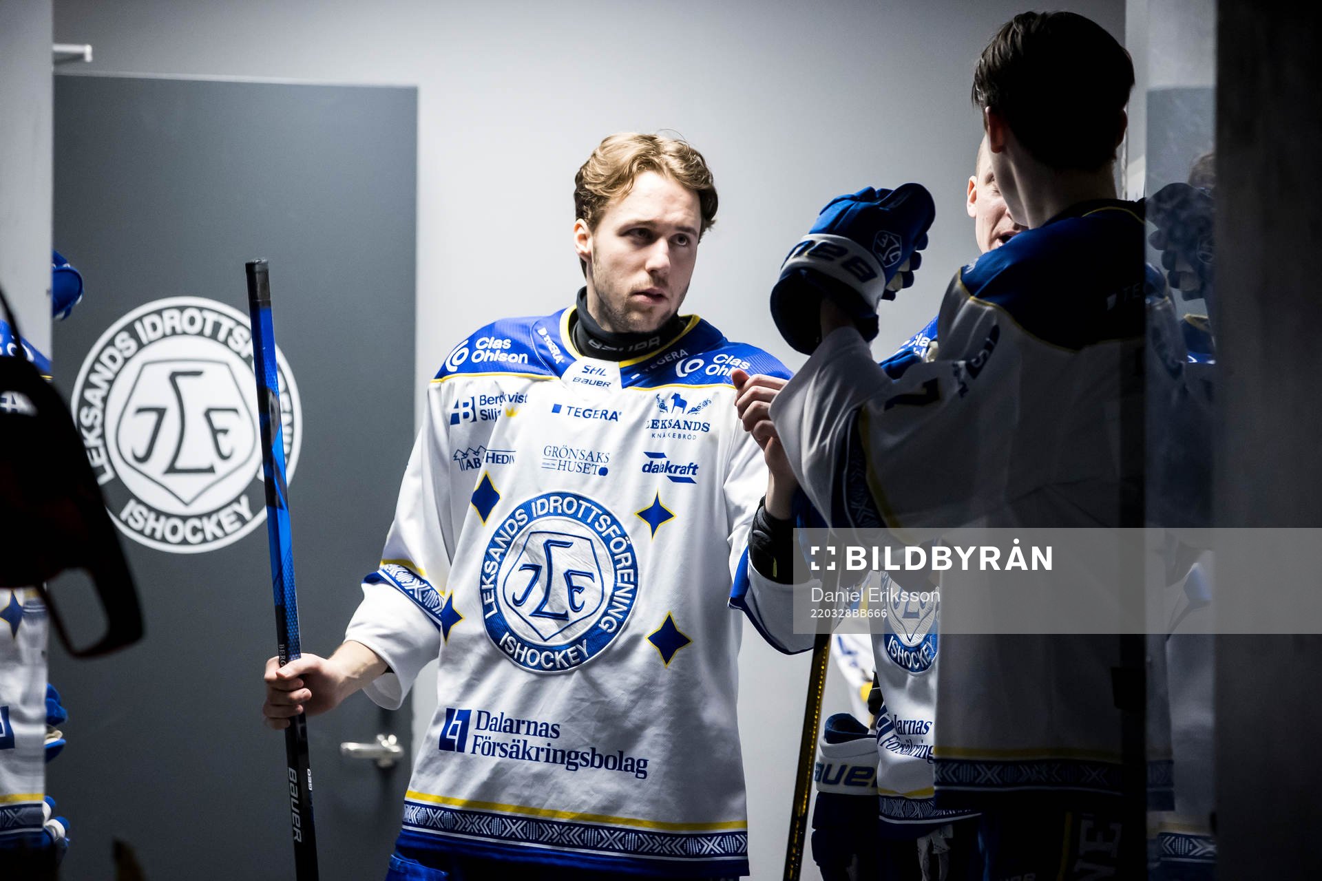Leksands August Berg innan åttondelsfinal två i SHL