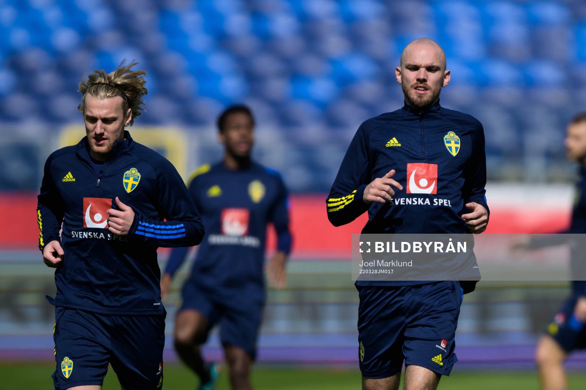 Emil Forsberg and Marcus Danielson of the Swedish national