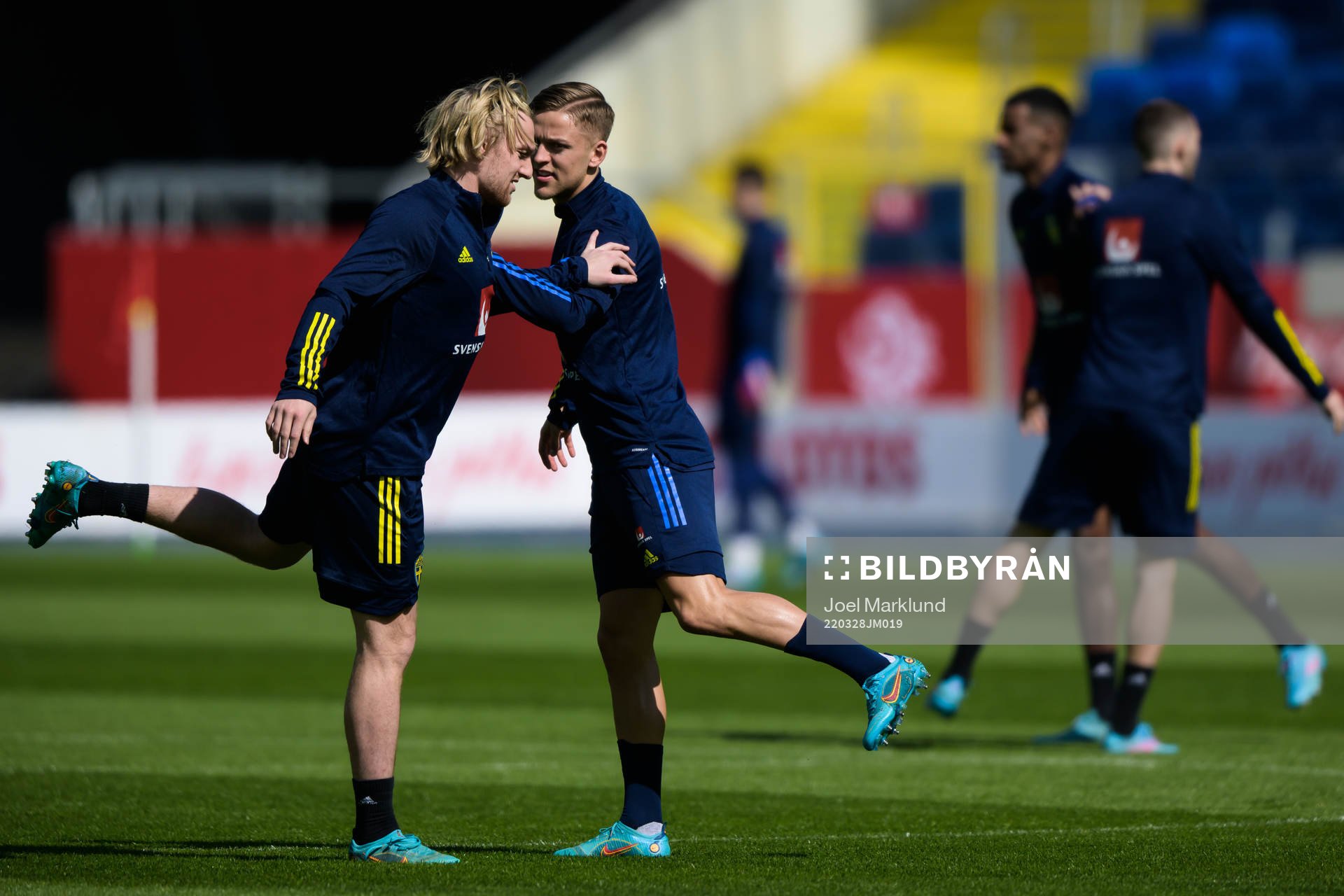 Emil Forsberg and Jesper Karlsson of the Swedish national