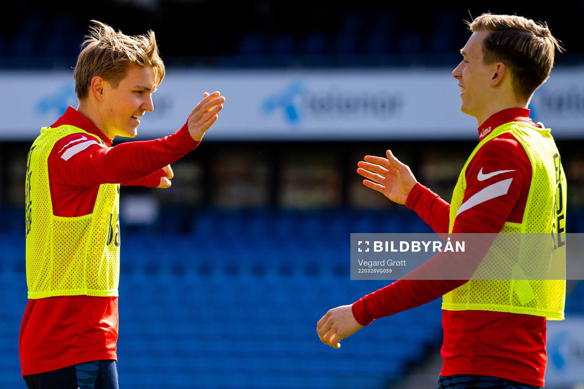Martin Ødegaard and Marcus Holmgren Pedersen of the