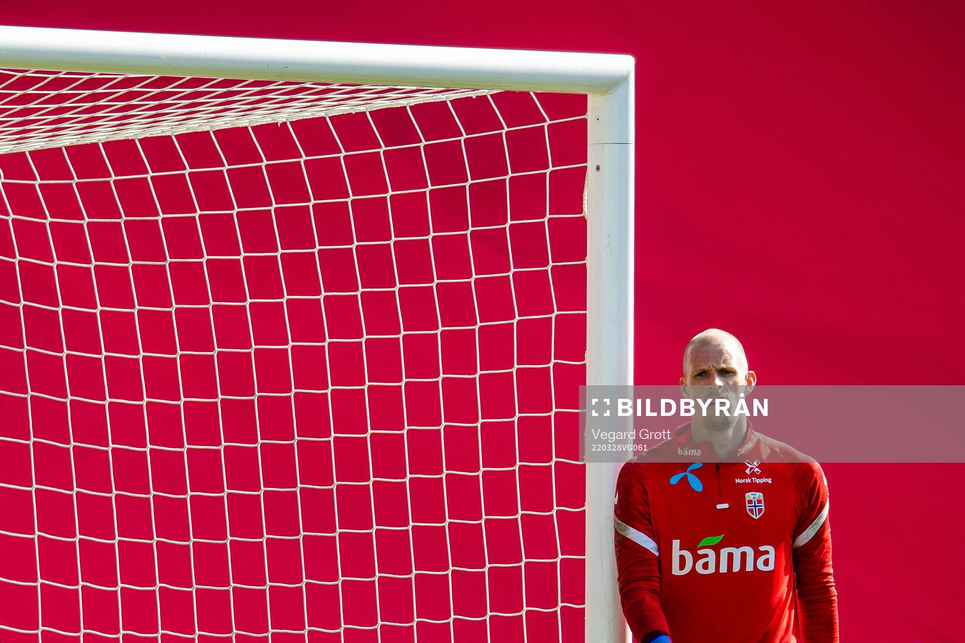 Goalkeeper André Hansen of the Norwegian national football