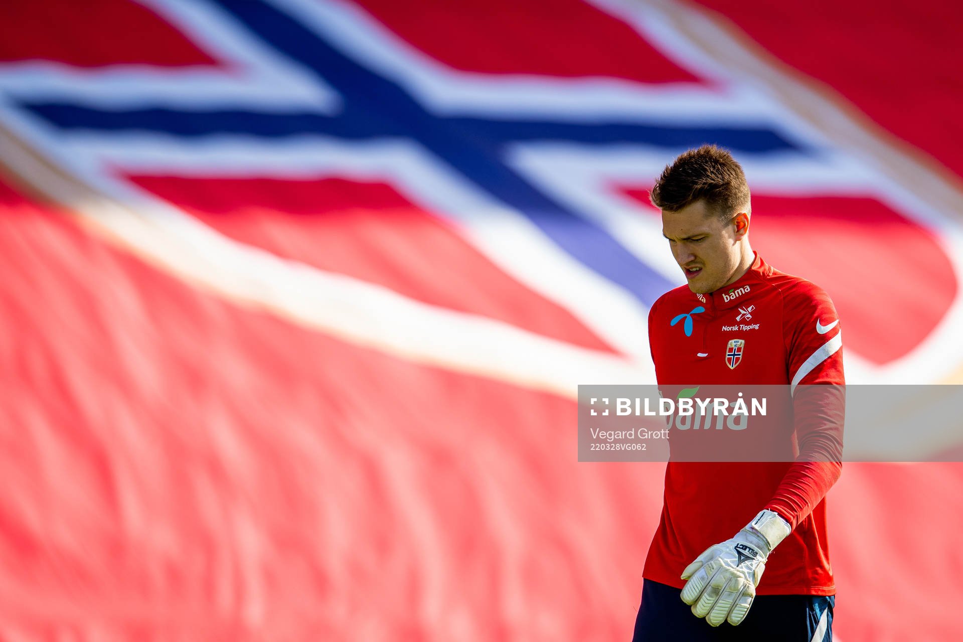 Goalkeeper Jacob Karlstrøm of the Norwegian national