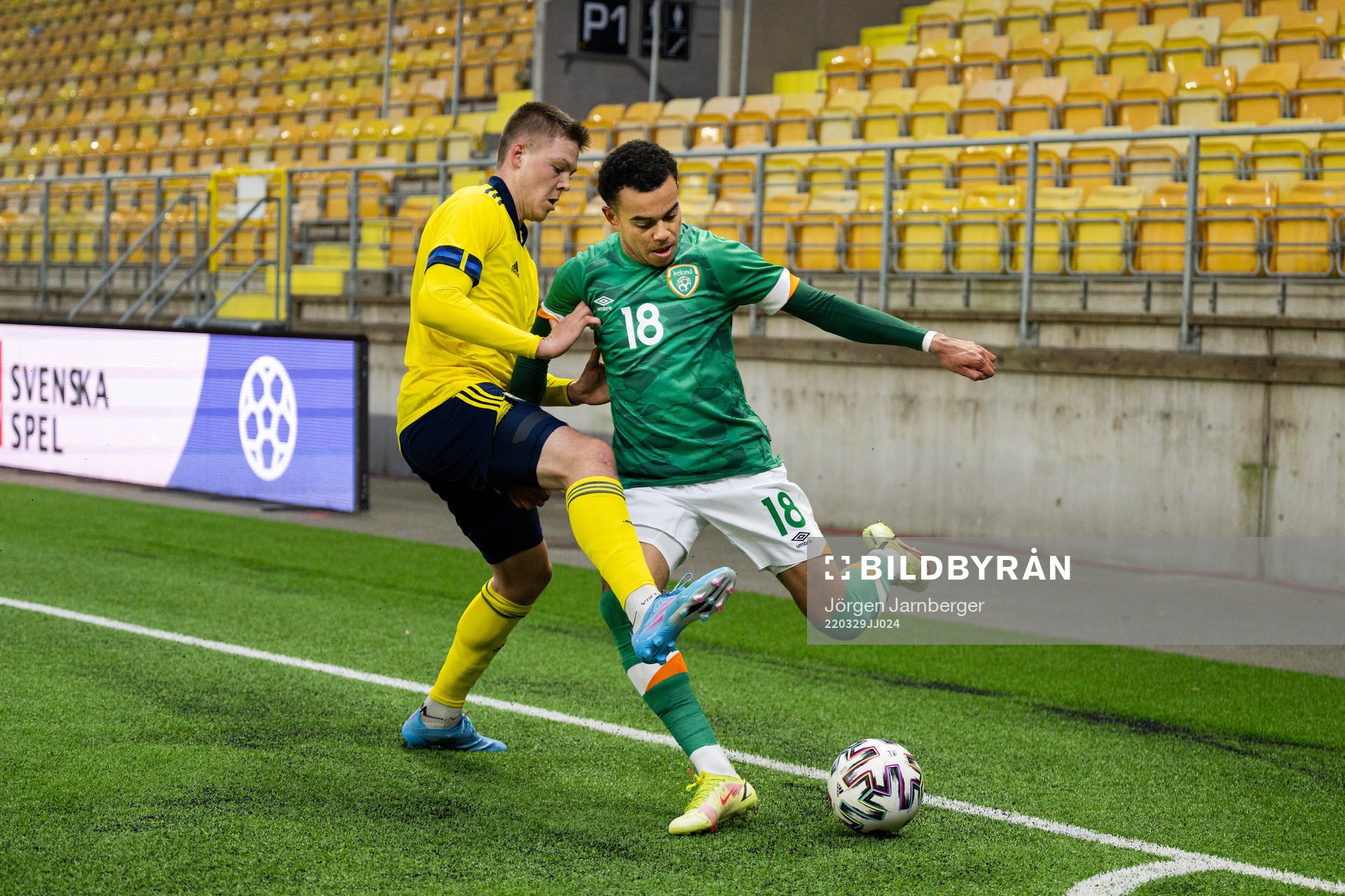 Emil Holm of Sweden and Tyreik Wright of Ireland