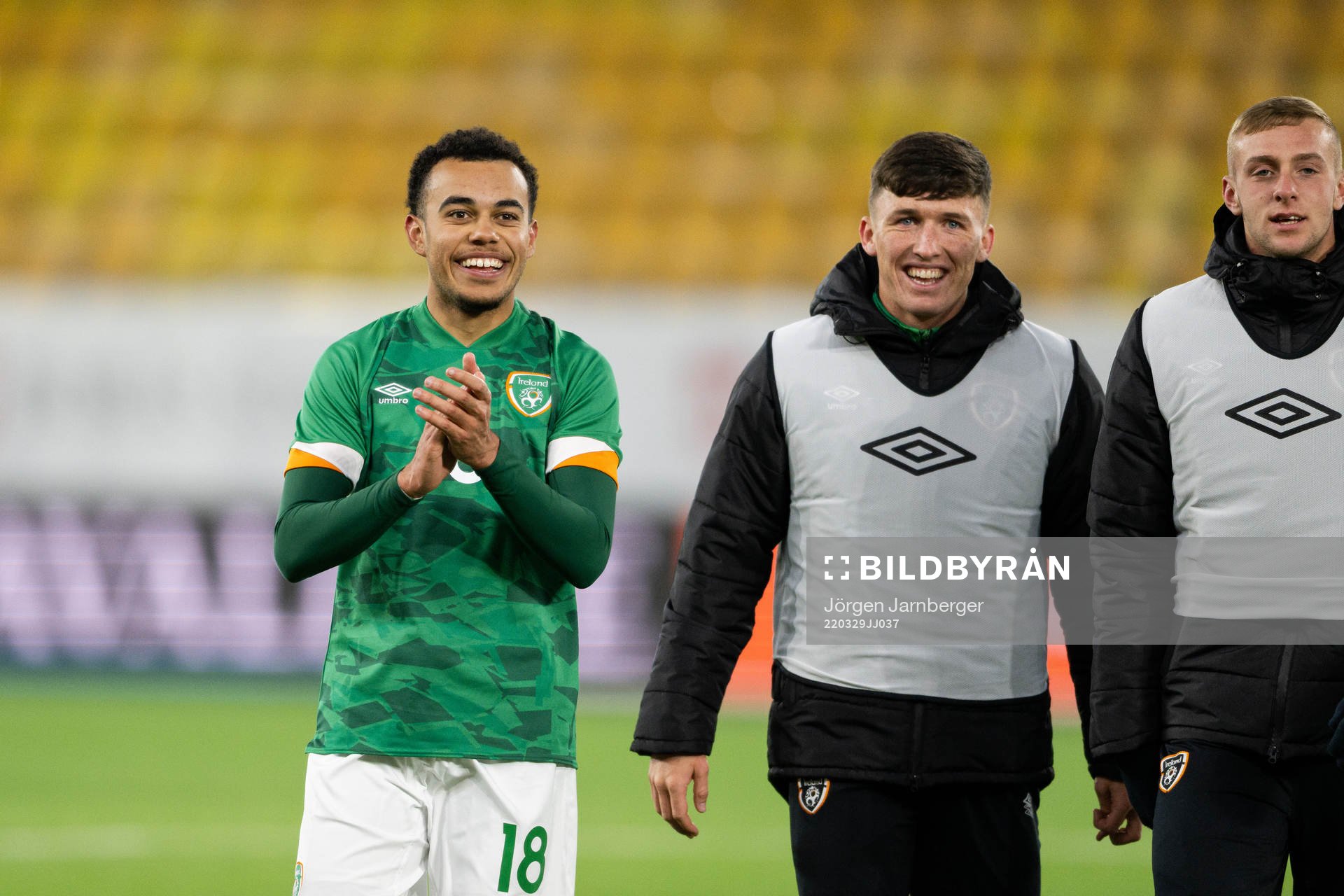 Tyreik Wright of Ireland celebrates