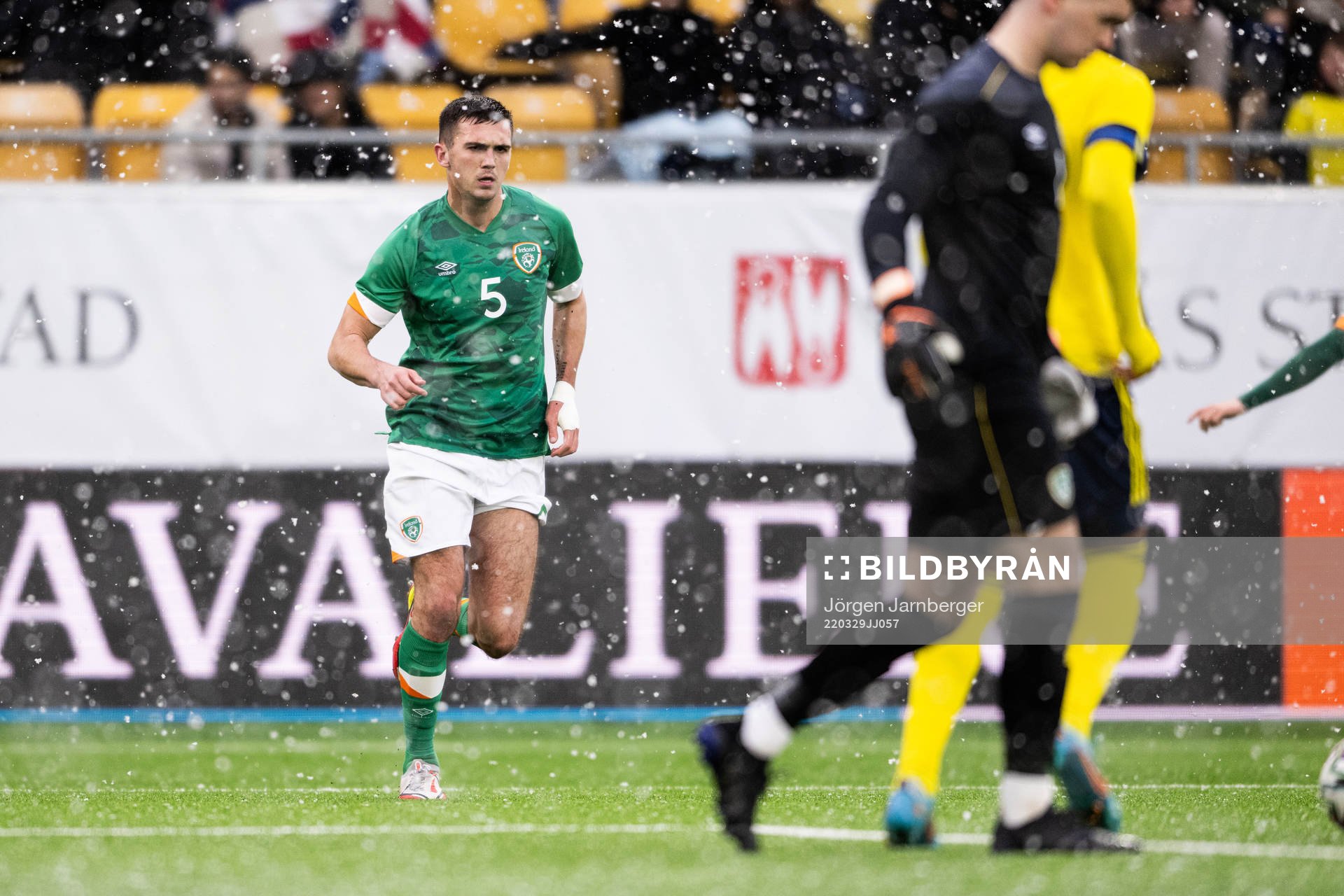 Oisin McEntee of Ireland during the UEFA European Under-21 Qualifier football match between Sweden and Ireland on March 29, 2022 in Borås.
