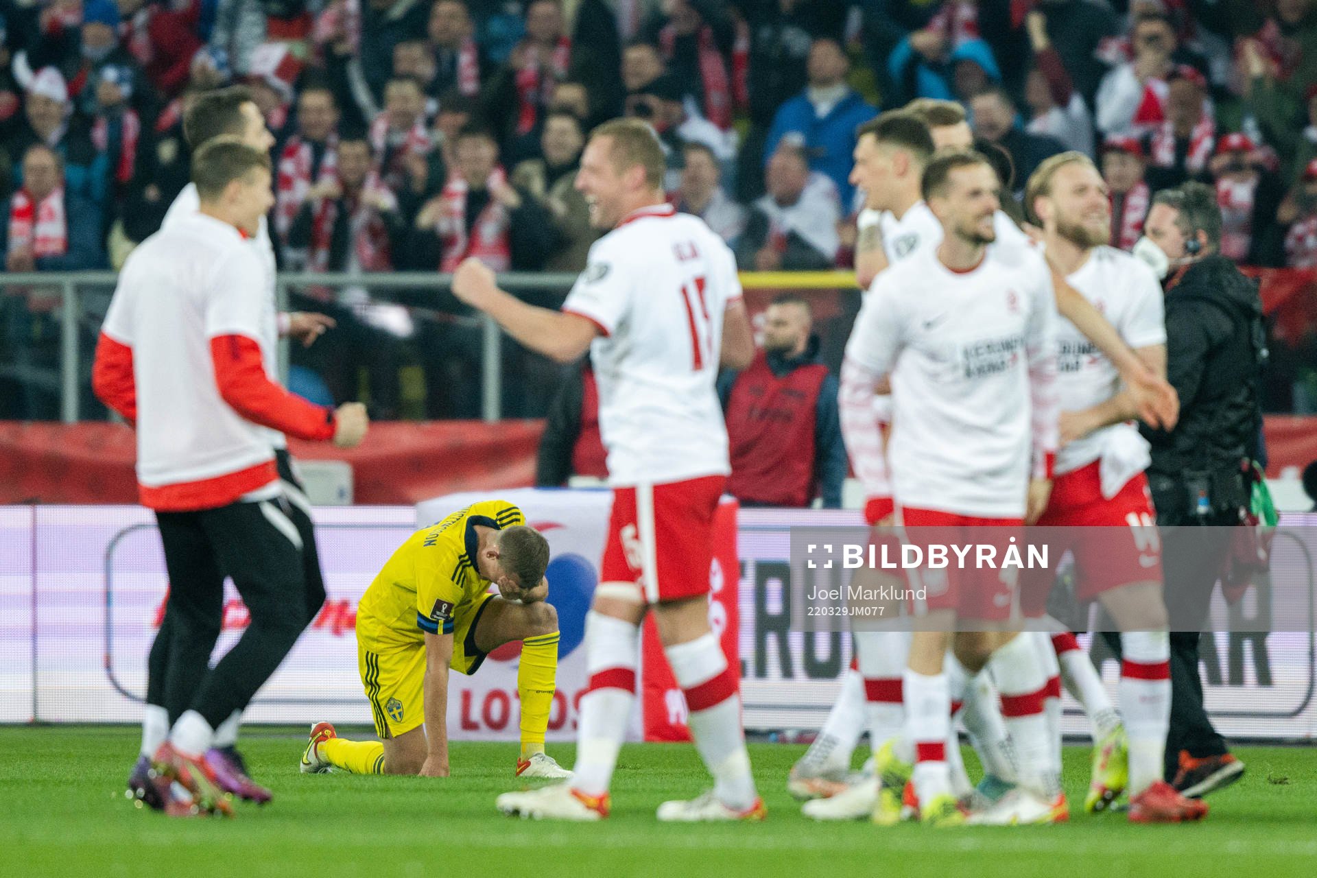 Ludwig Augustinsson of Sweden looks dejected