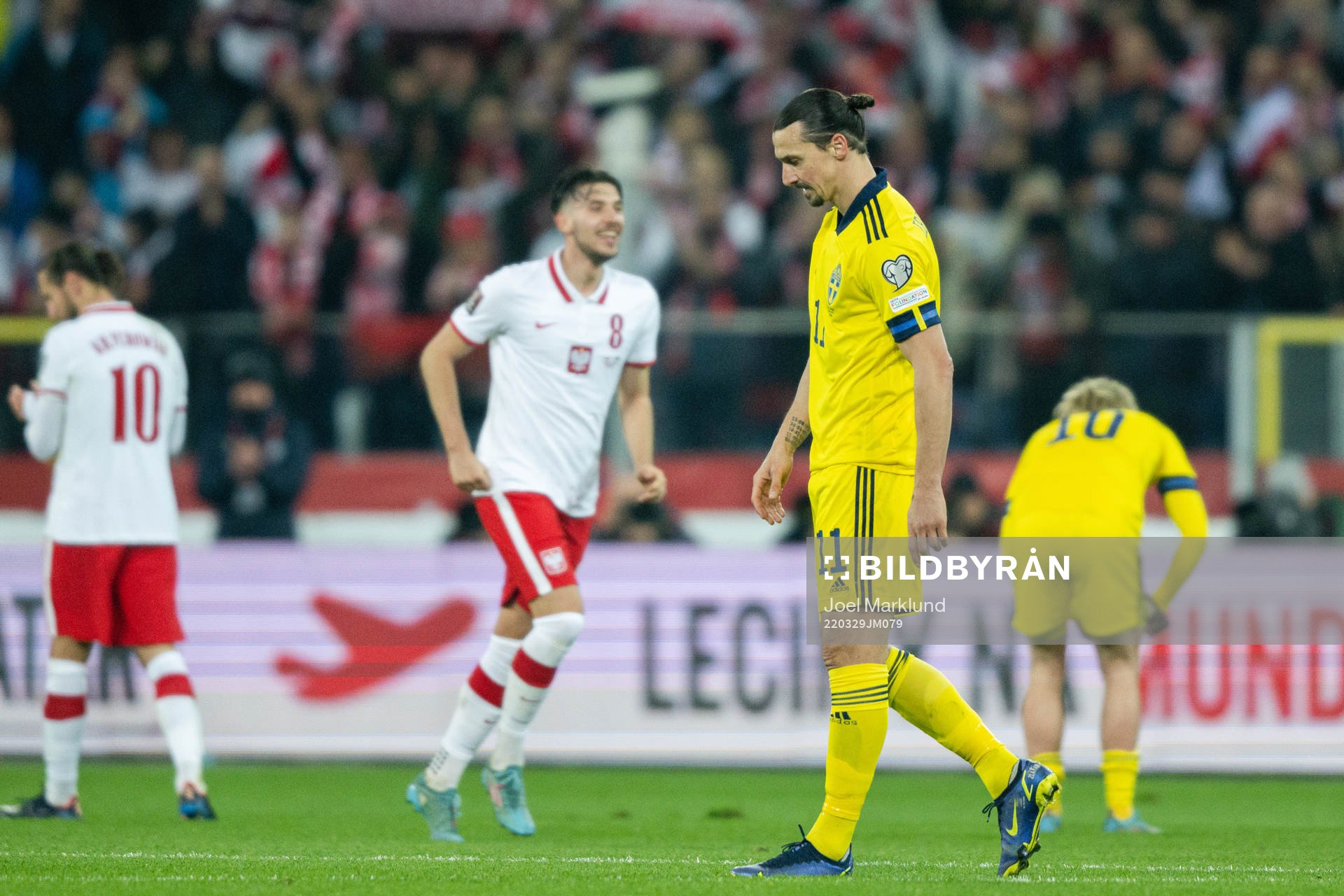 Zlatan Ibrahimovic of Sweden looks dejected