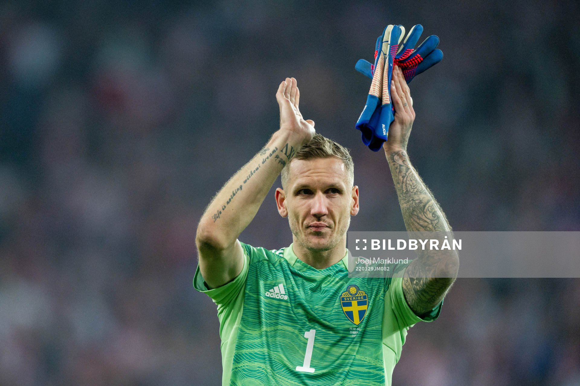 Goalkeeper Robin Olsen of Sweden looks dejected