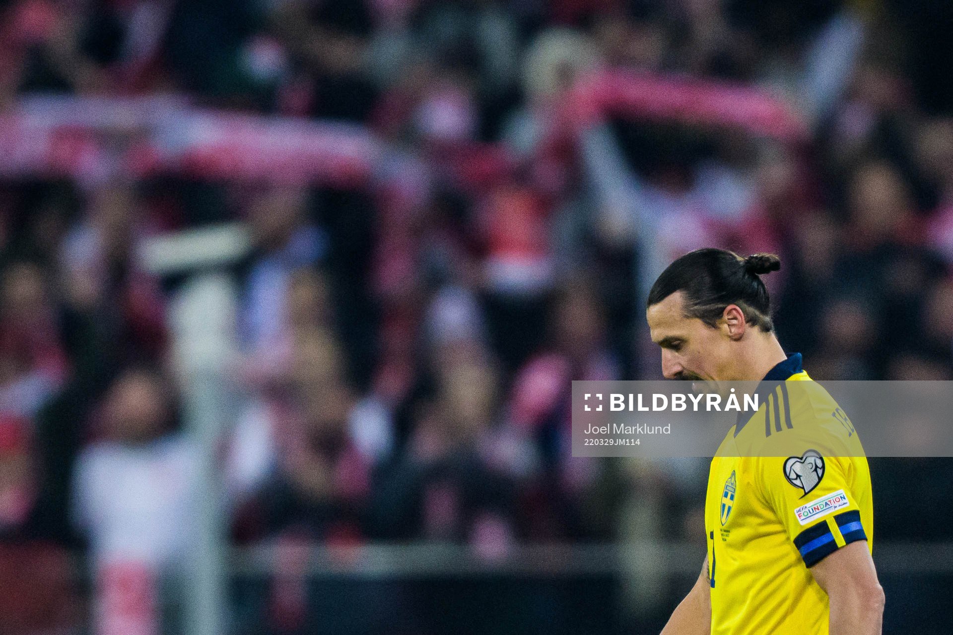 Zlatan Ibrahimovic of Sweden looks dejected