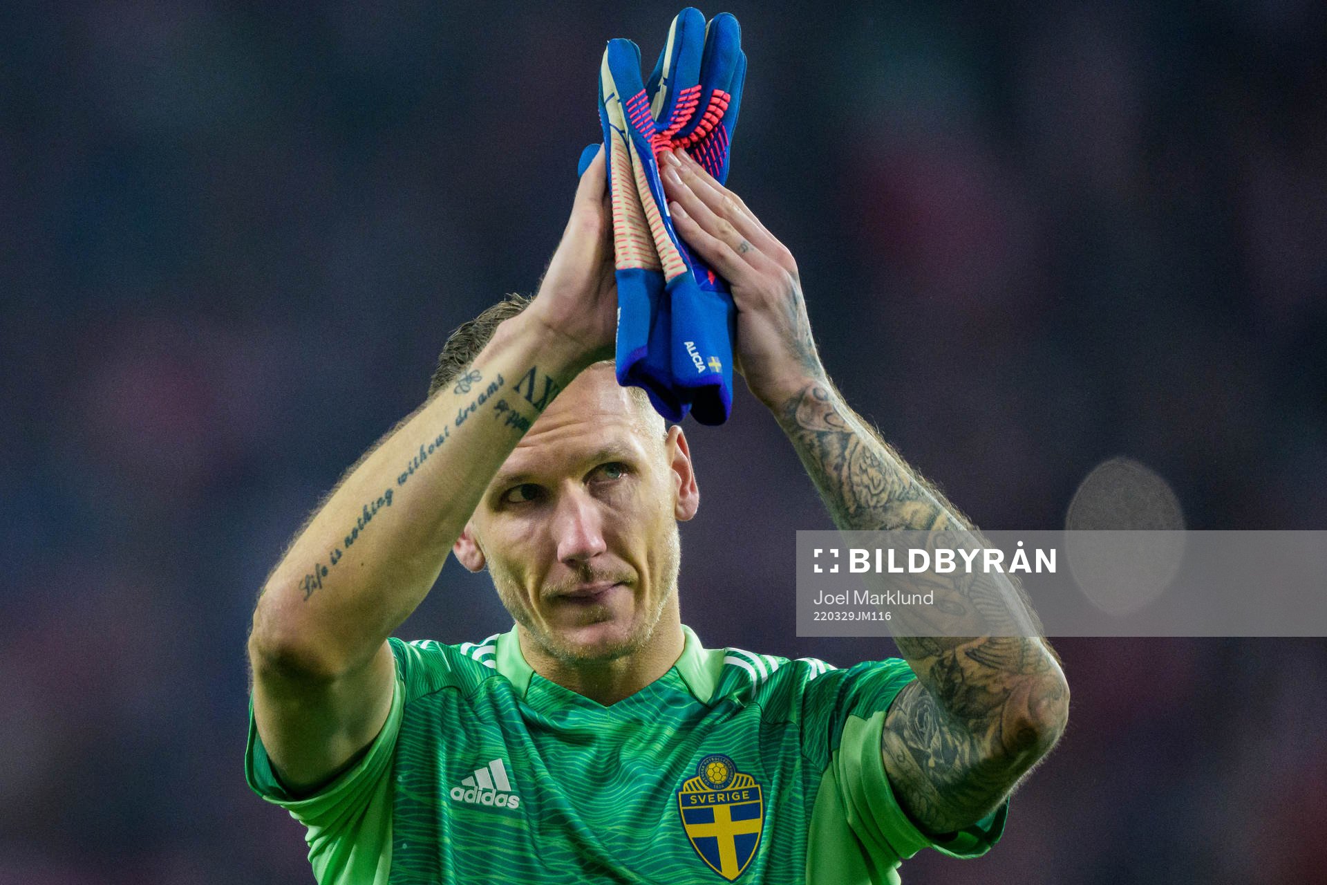 Goalkeeper Robin Olsen of Sweden looks dejected