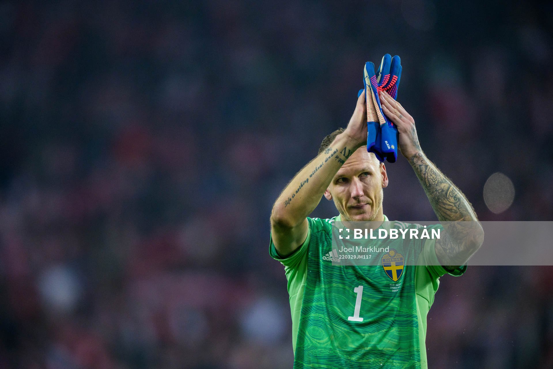 Goalkeeper Robin Olsen of Sweden looks dejected