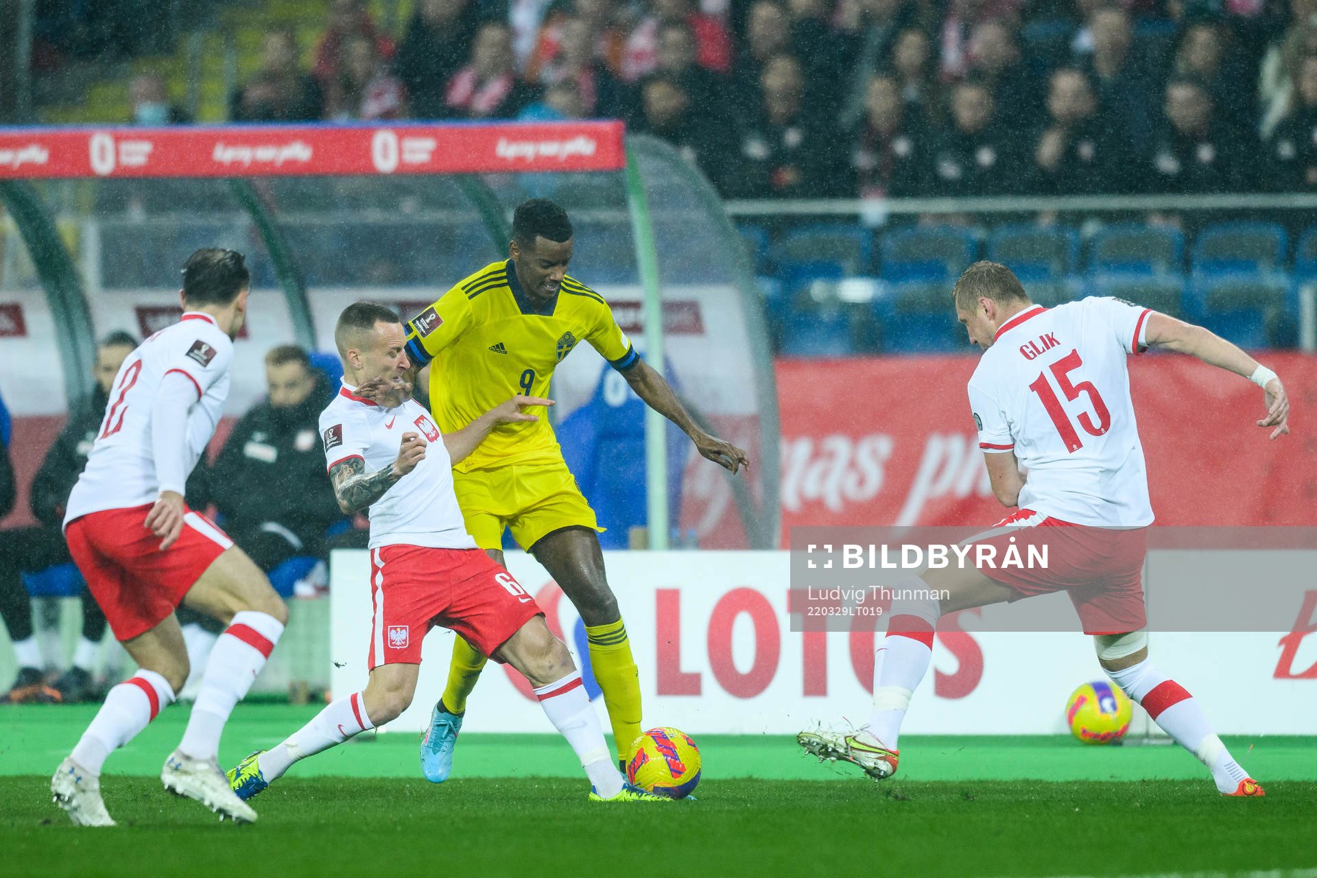 Jacek Goralski and Kamil Glik of Poland against Alexander