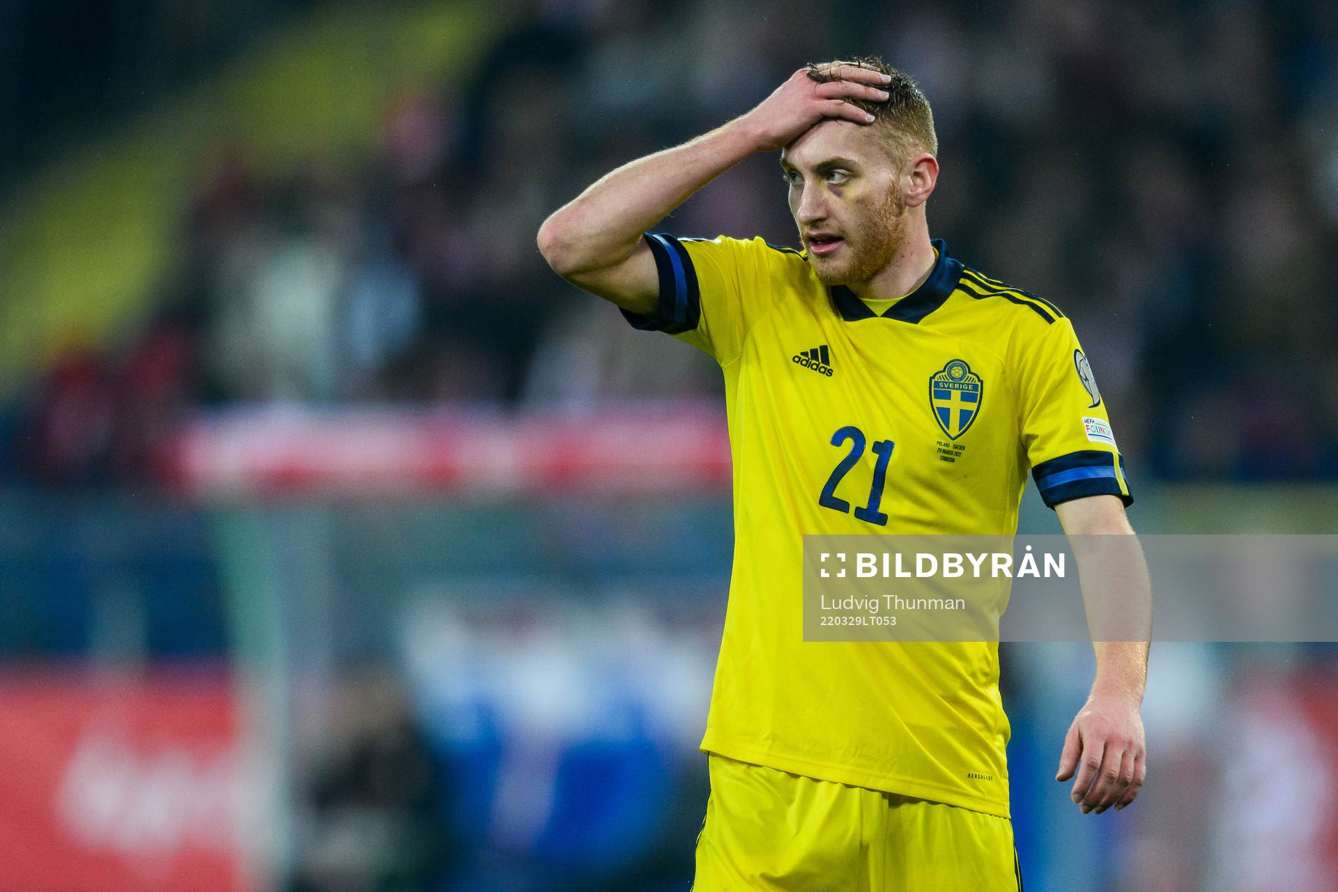 Dejan Kulusevski of Sweden looks dejected