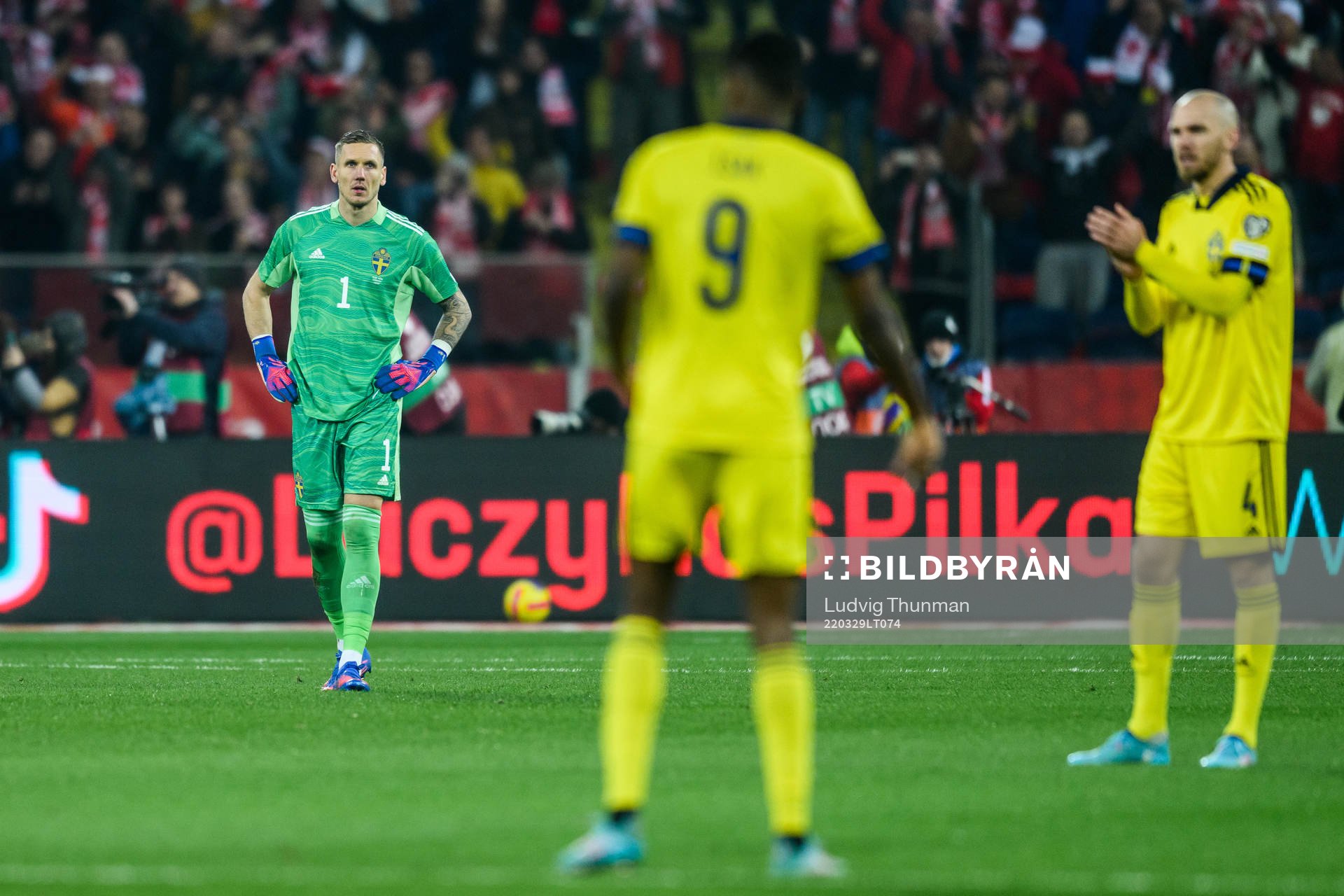 goalkeeper Robin Olsen of Sweden looks dejected