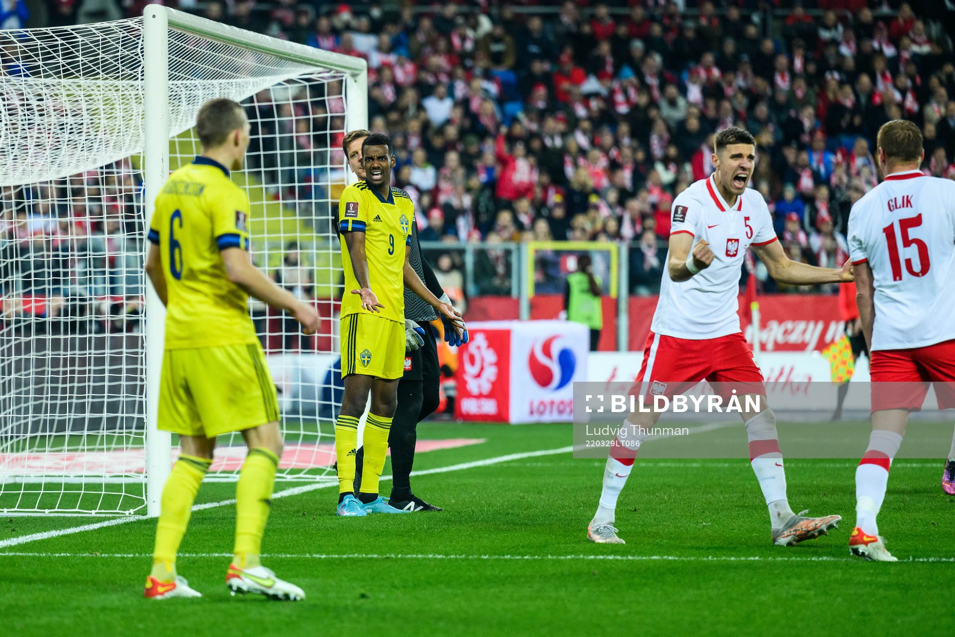 Alexander Isak of Sweden reacts