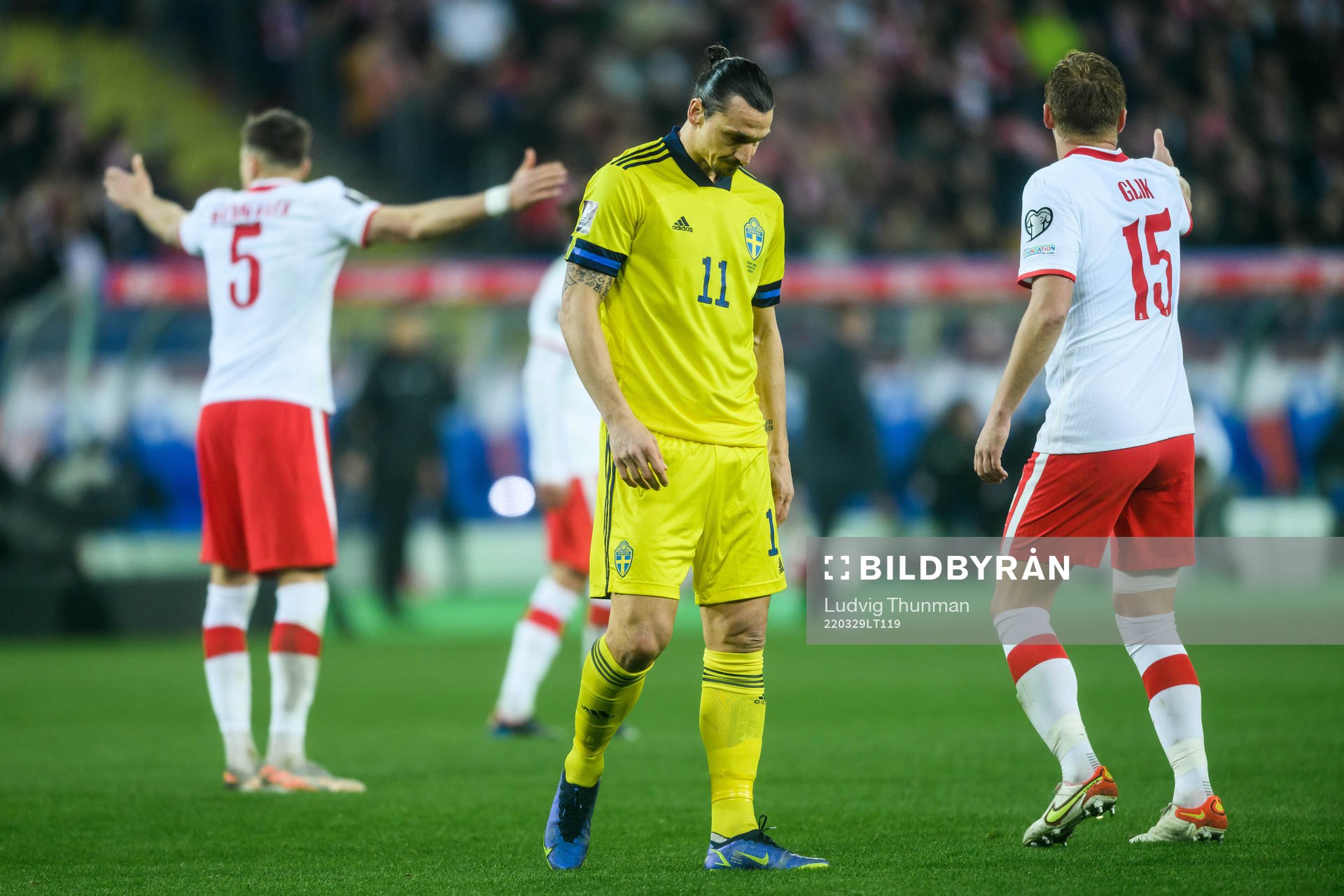 Zlatan Ibrahimovic  of Sweden looks dejected
