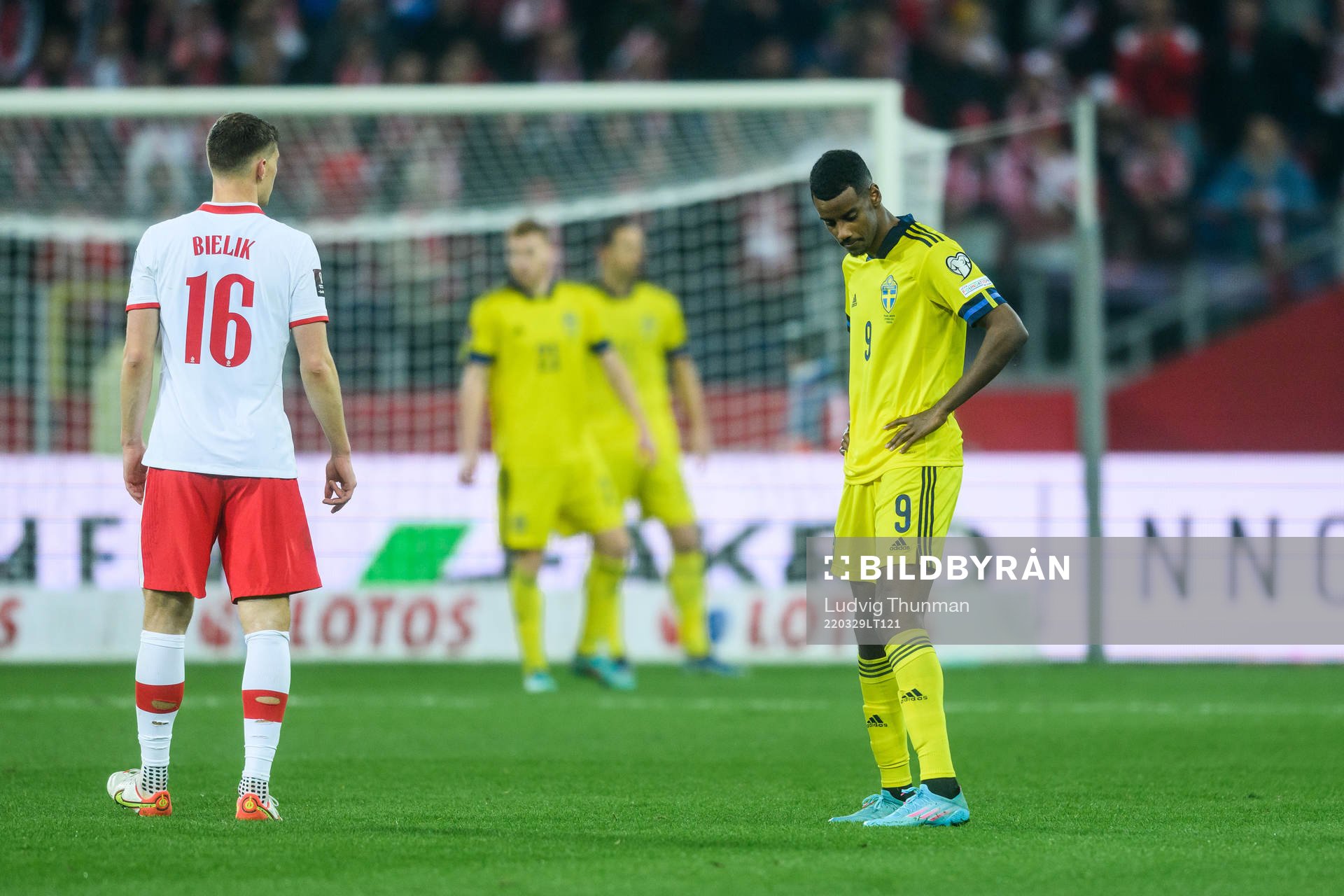 Alexander Isak of Sweden looks dejected