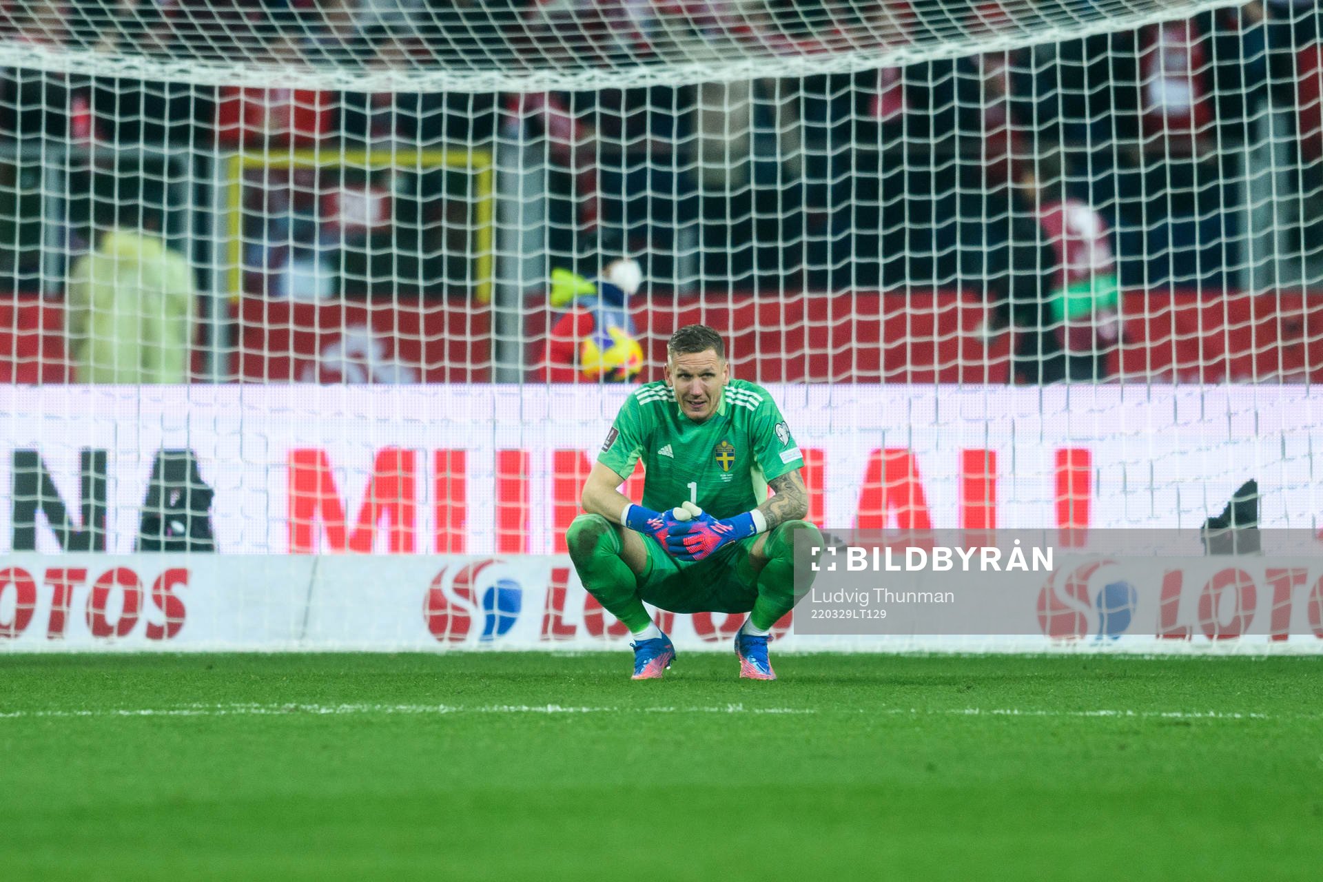 goalkeeper Robin Olsen of Sweden looks dejected