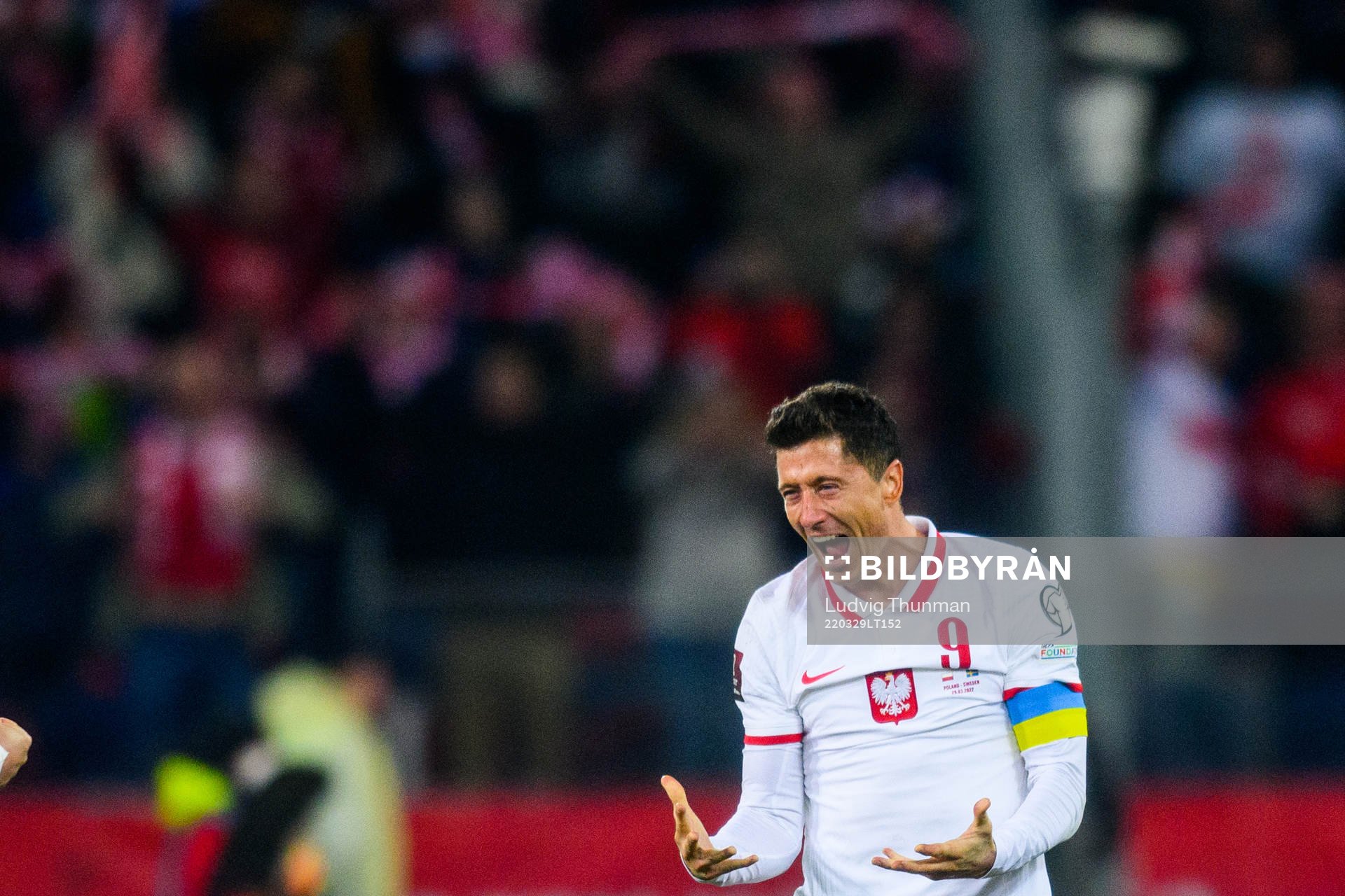 Robert Lewandowski of Poland celebrates