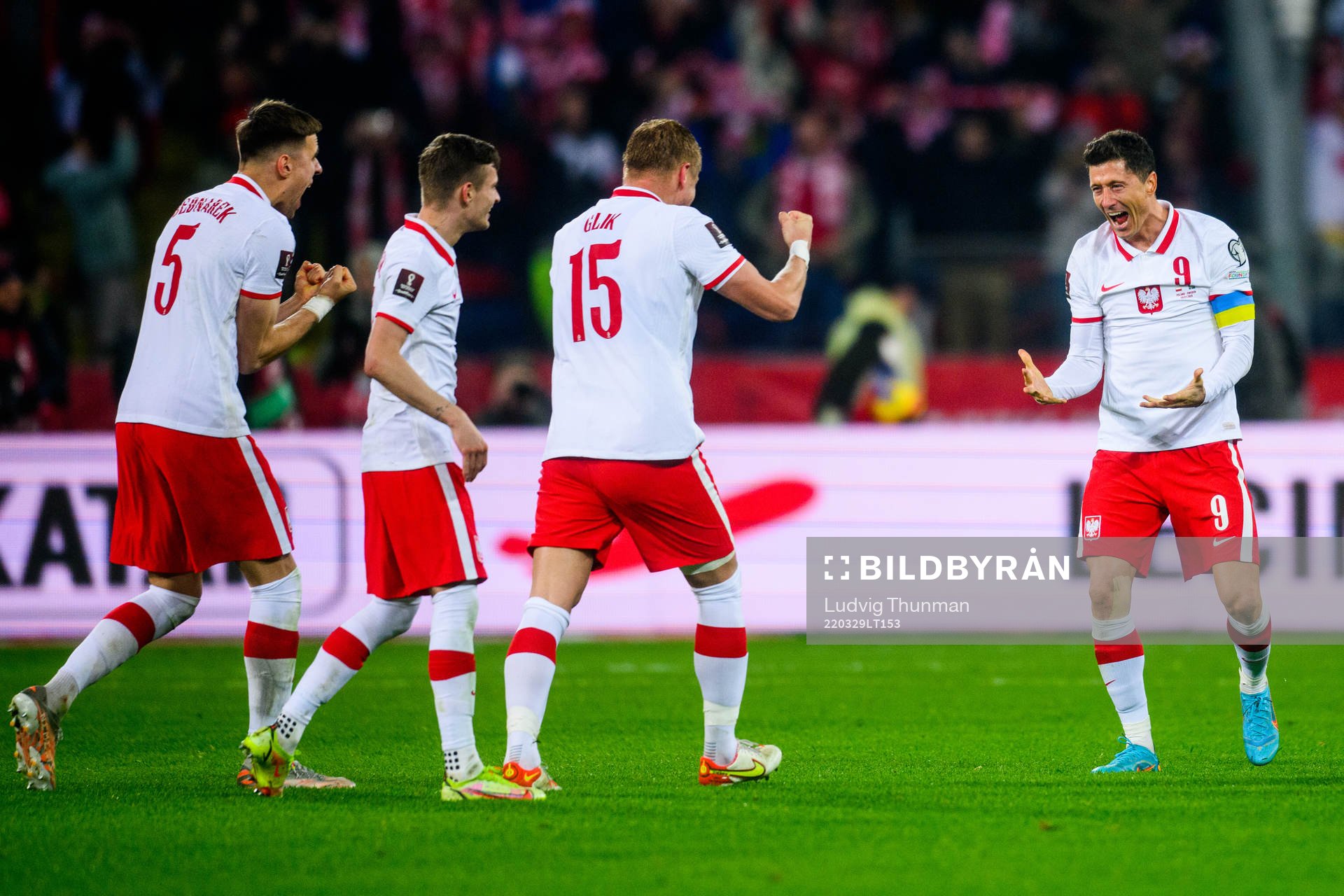Robert Lewandowski of Poland celebrates