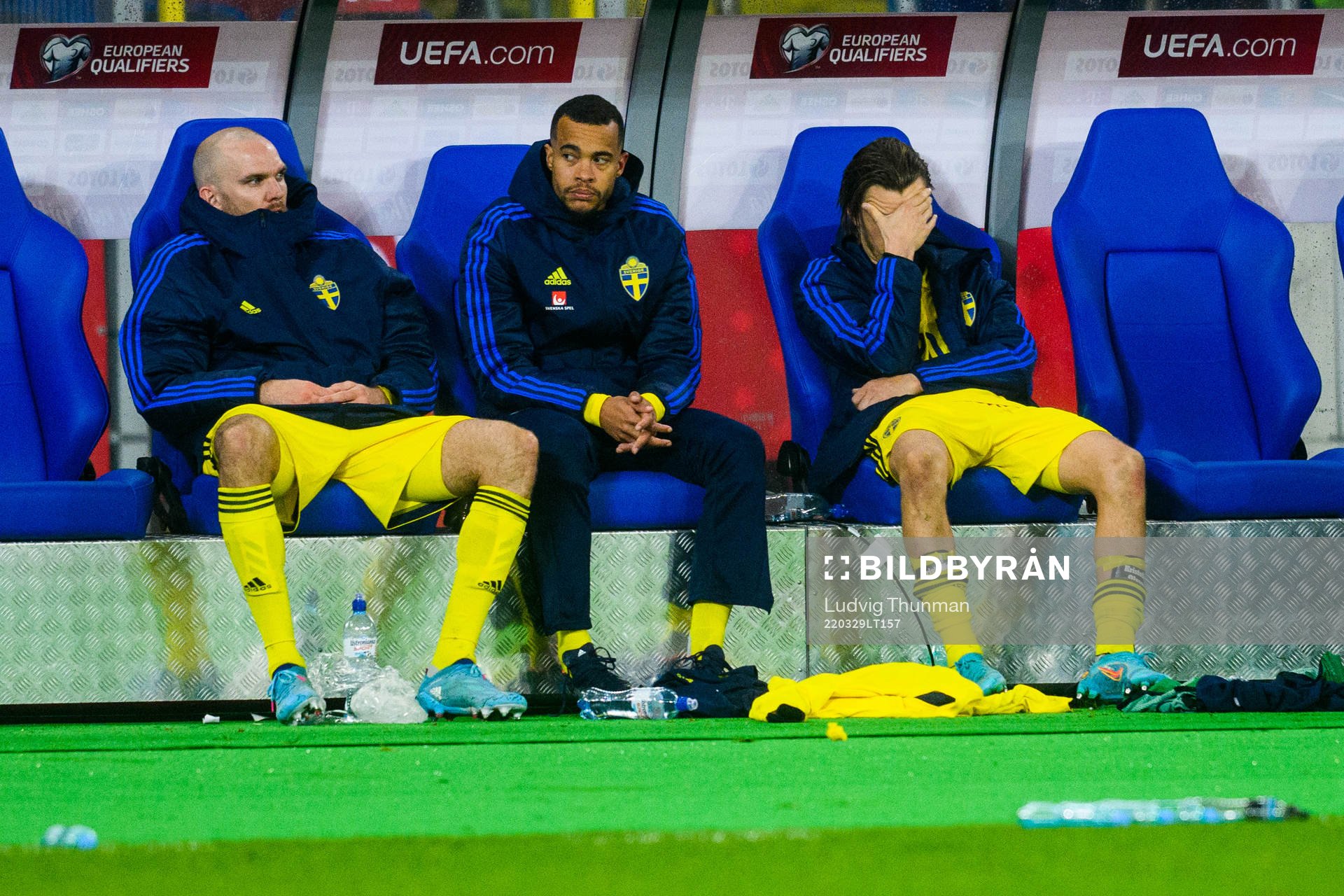 Marcus Danielson, Robin Quaison and Kristoffer Olsson of