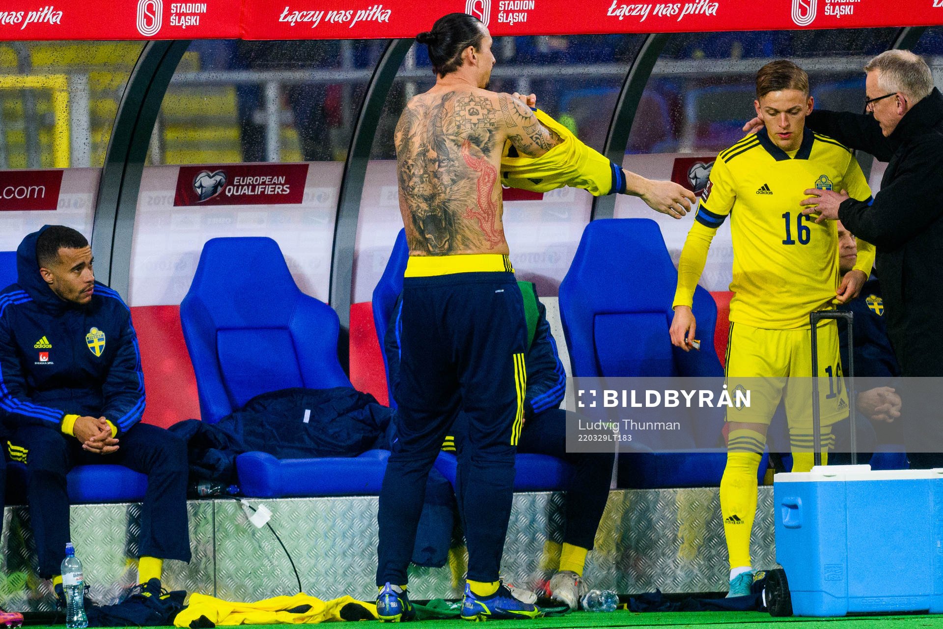 Zlatan Ibrahimovic  of Sweden with a large tattoo