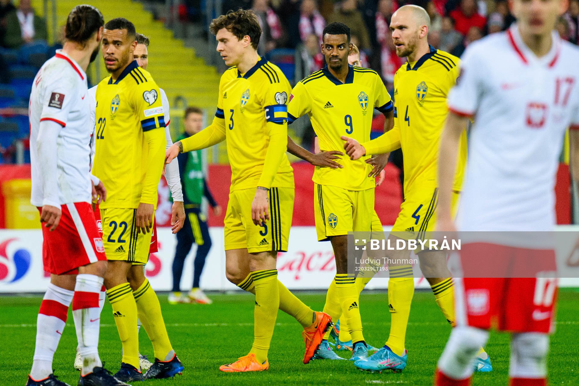 Robin Quaison, Victor Lindelöf, Alexander Isak and Marcus