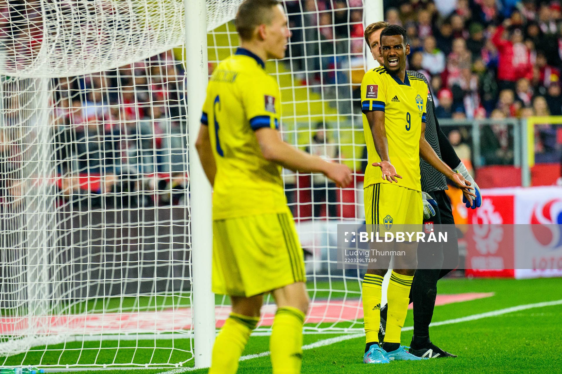 Alexander Isak of Sweden reacts