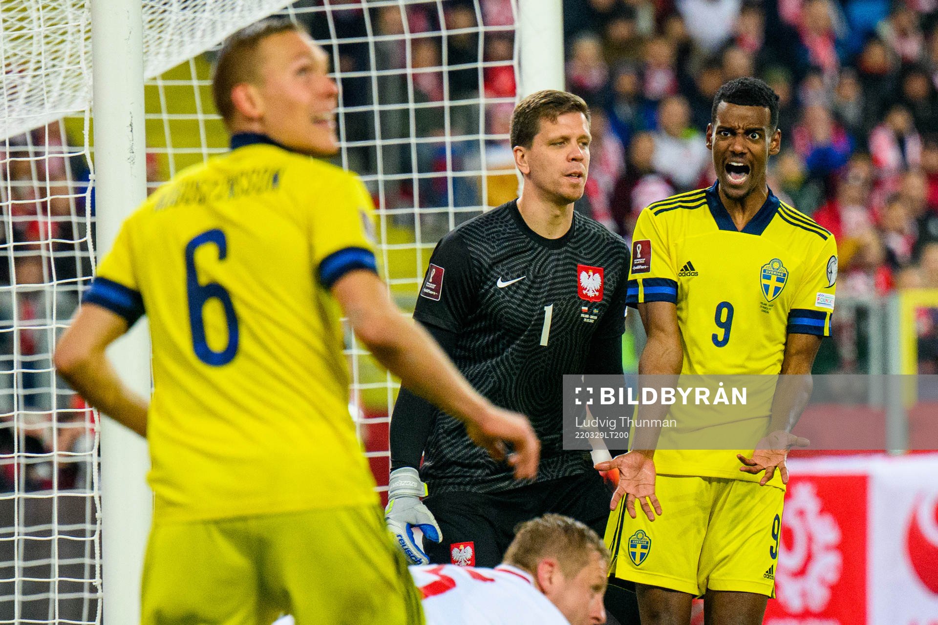 Alexander Isak of Sweden reacts