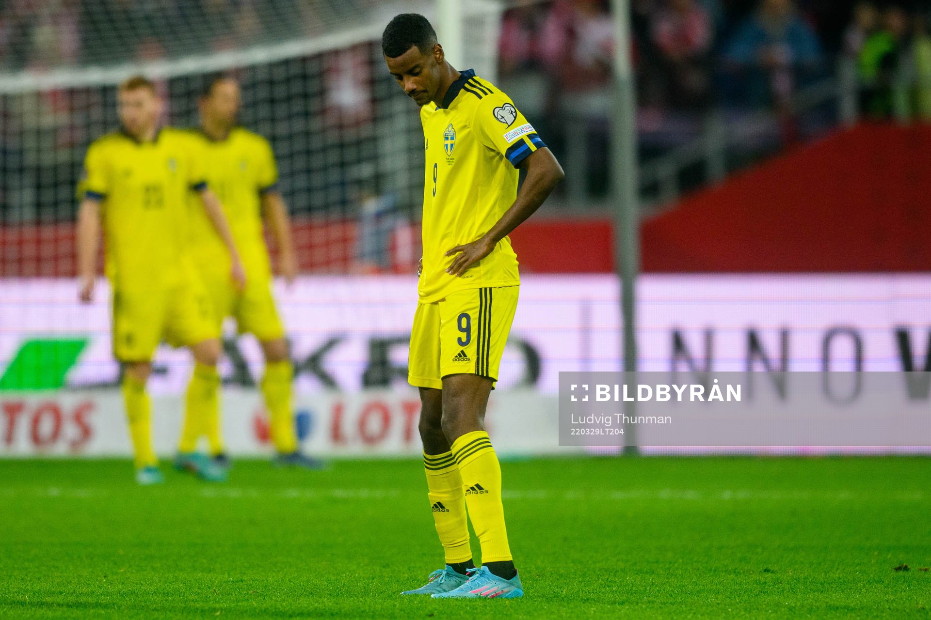 Alexander Isak of Sweden looks dejected