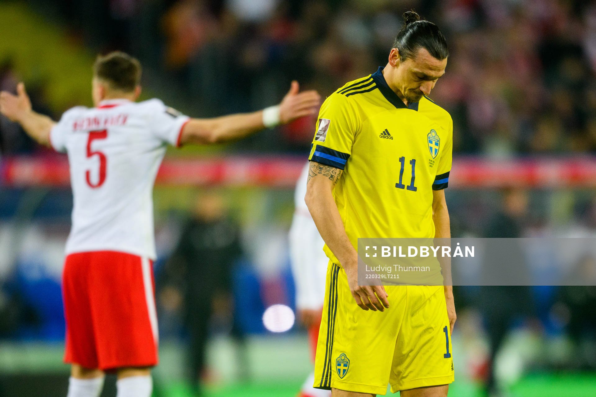 Zlatan Ibrahimovic of Sweden looks dejected