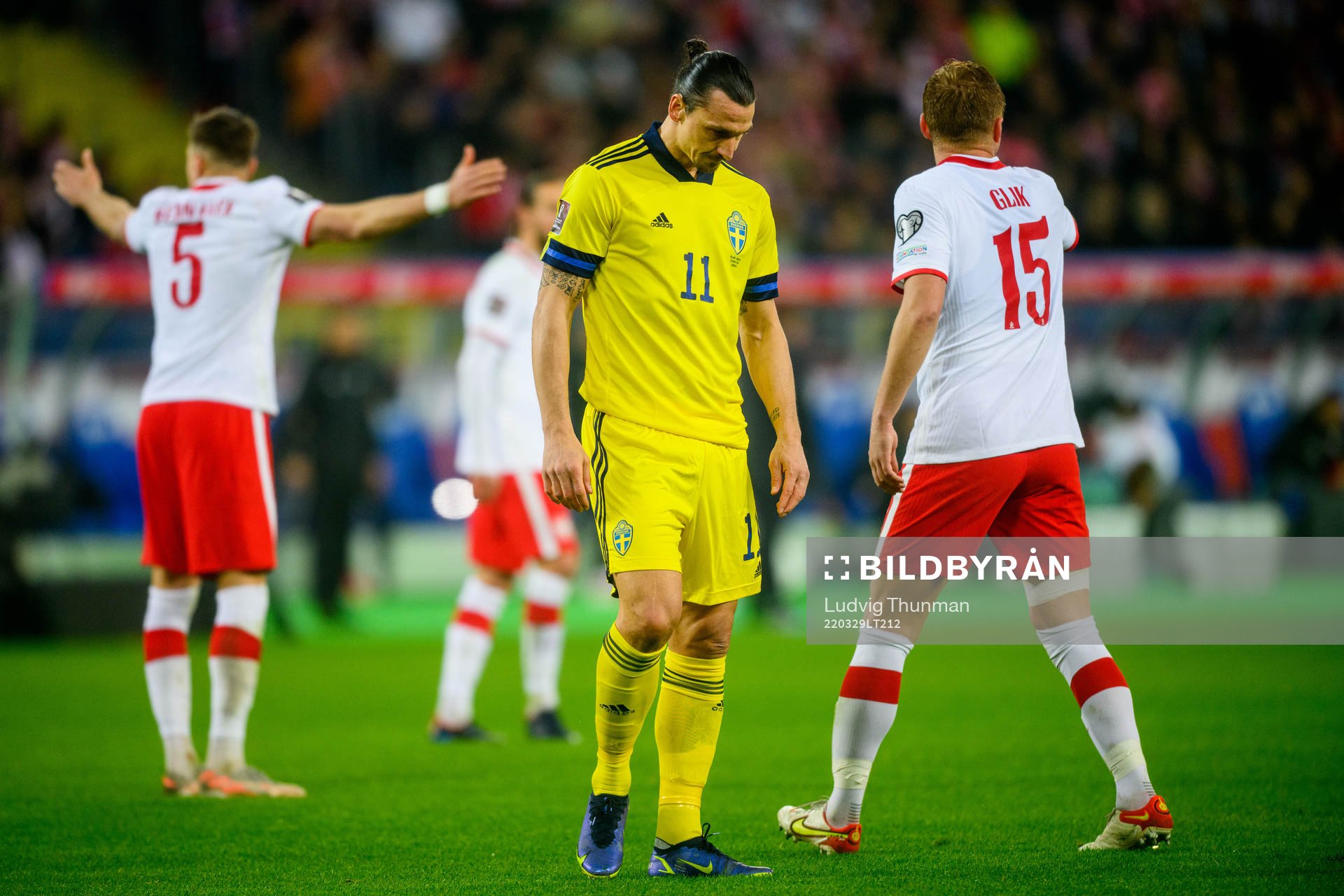 Zlatan Ibrahimovic of Sweden looks dejected