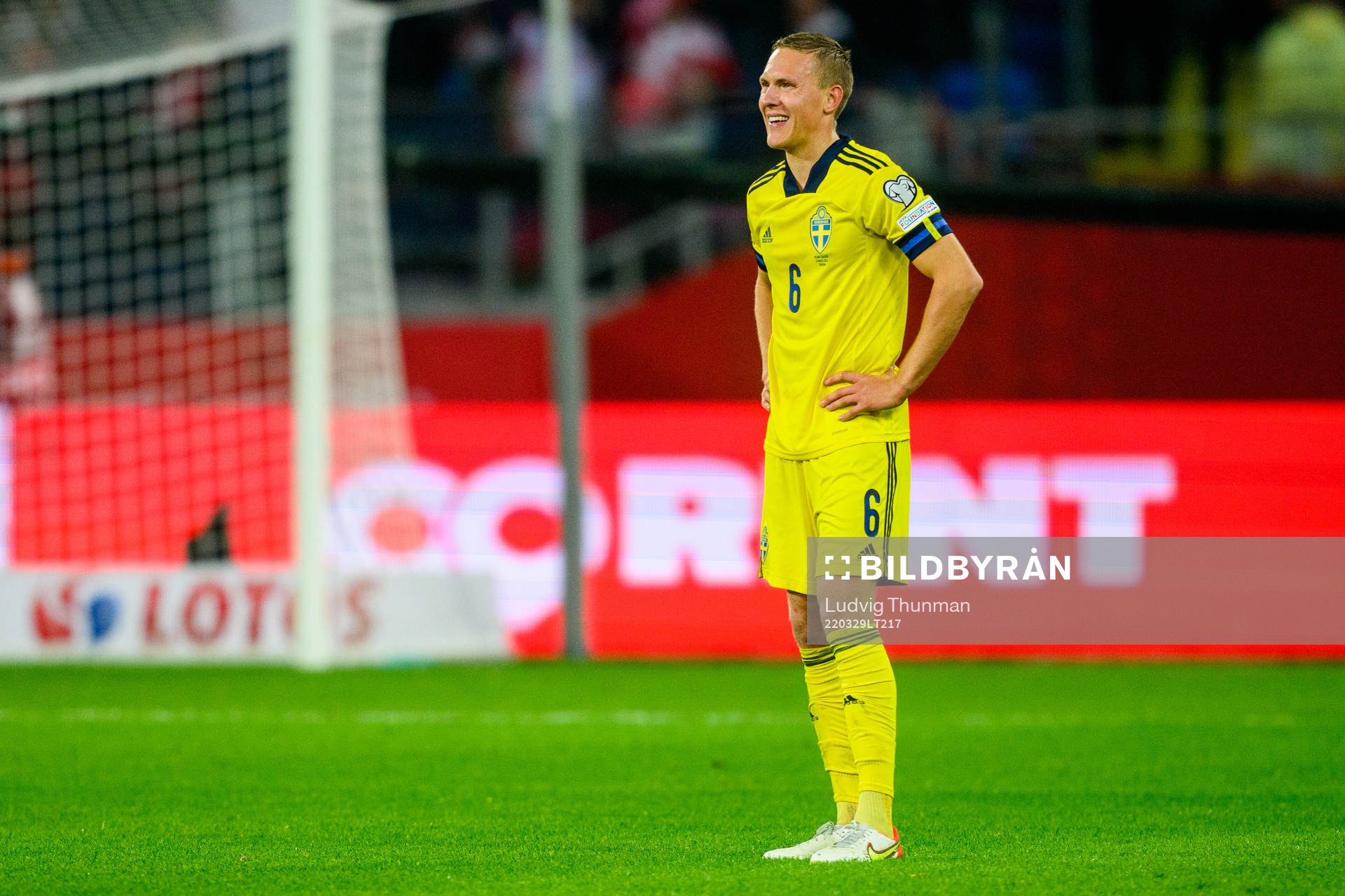 Ludwig Augustinsson of Sweden looks dejected