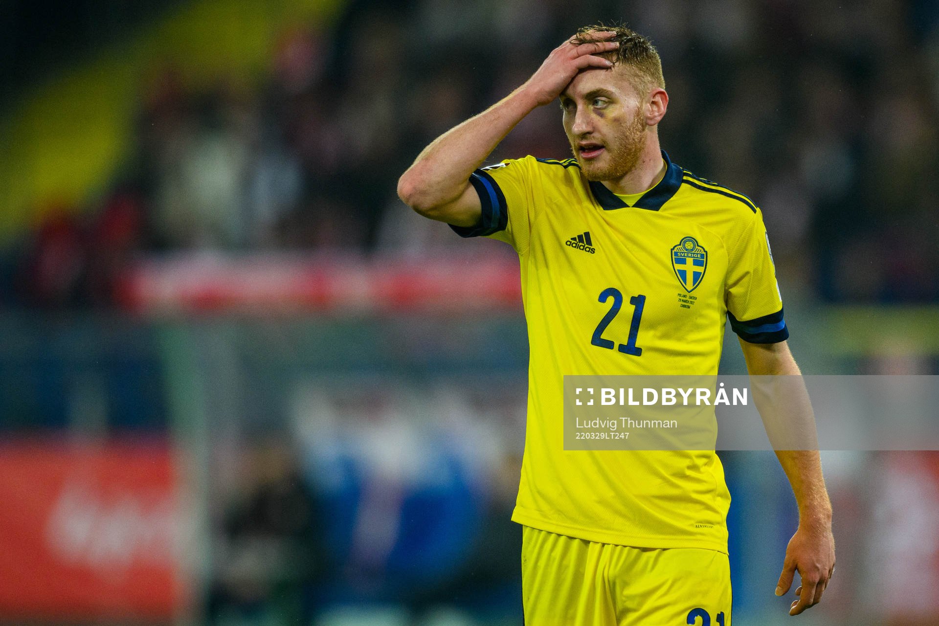 Dejan Kulusevski of Sweden looks dejected