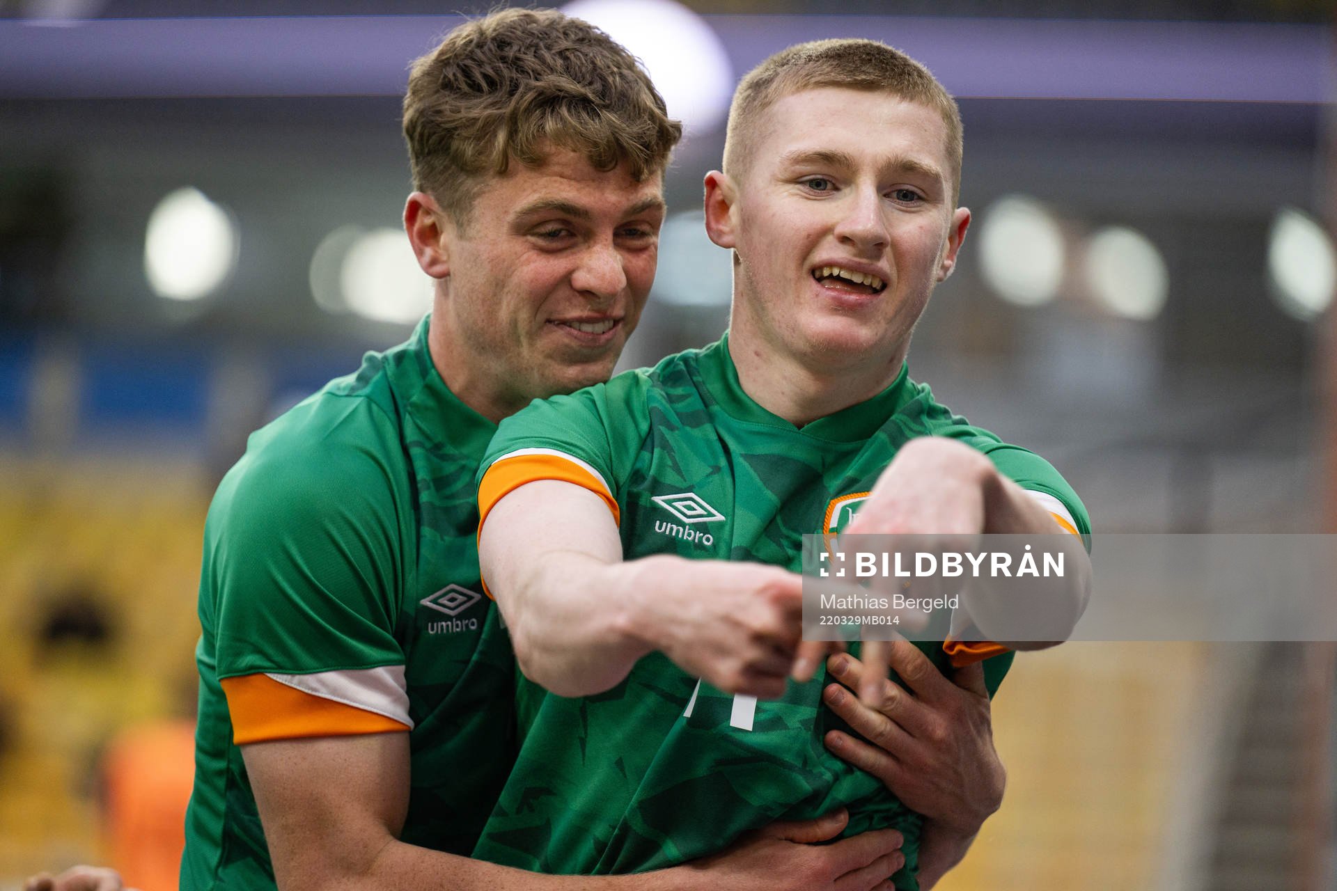 Ross Tierney of Ireland celebrates the 0-1 goal